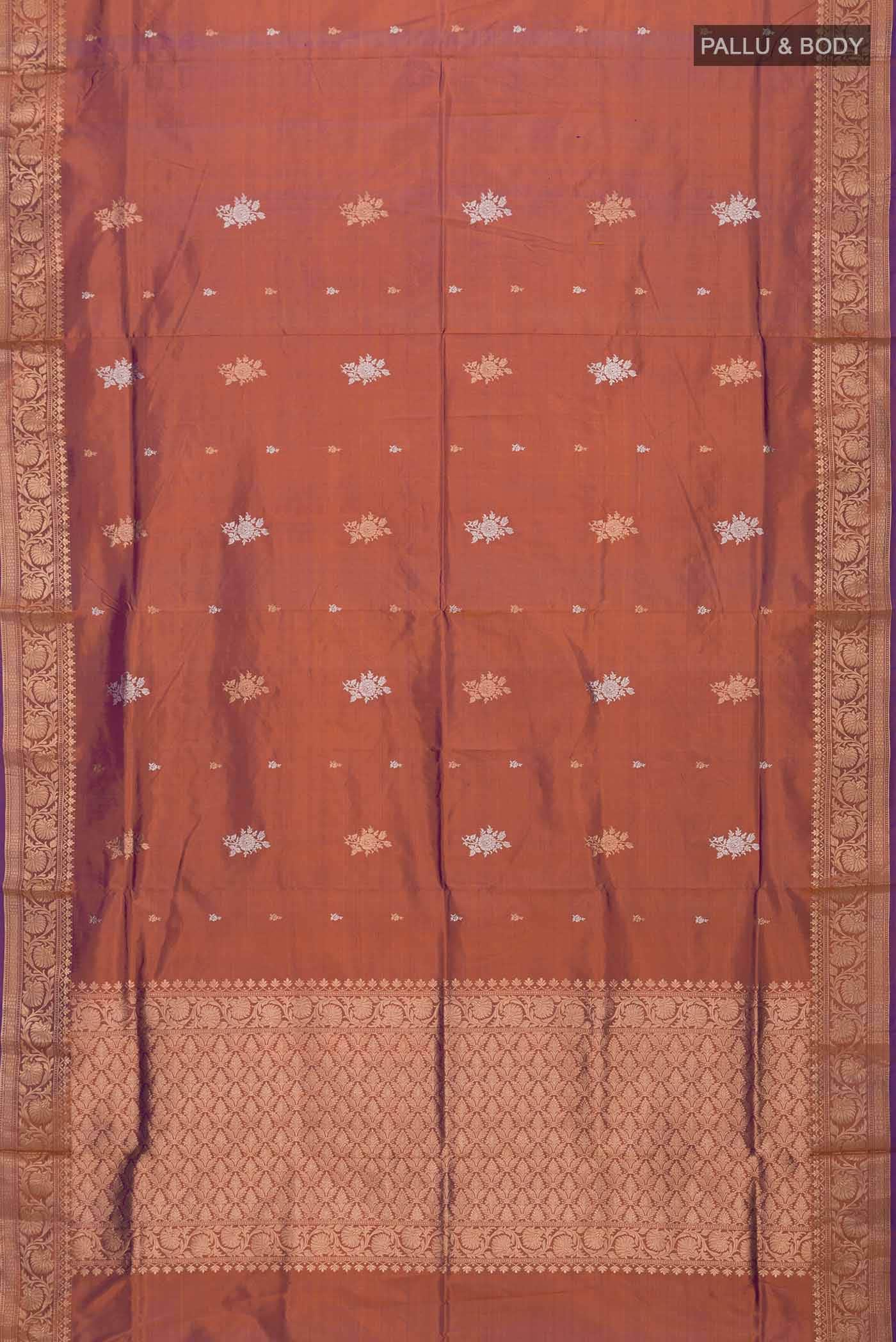 Violet Banarasi Katan Silk Saree