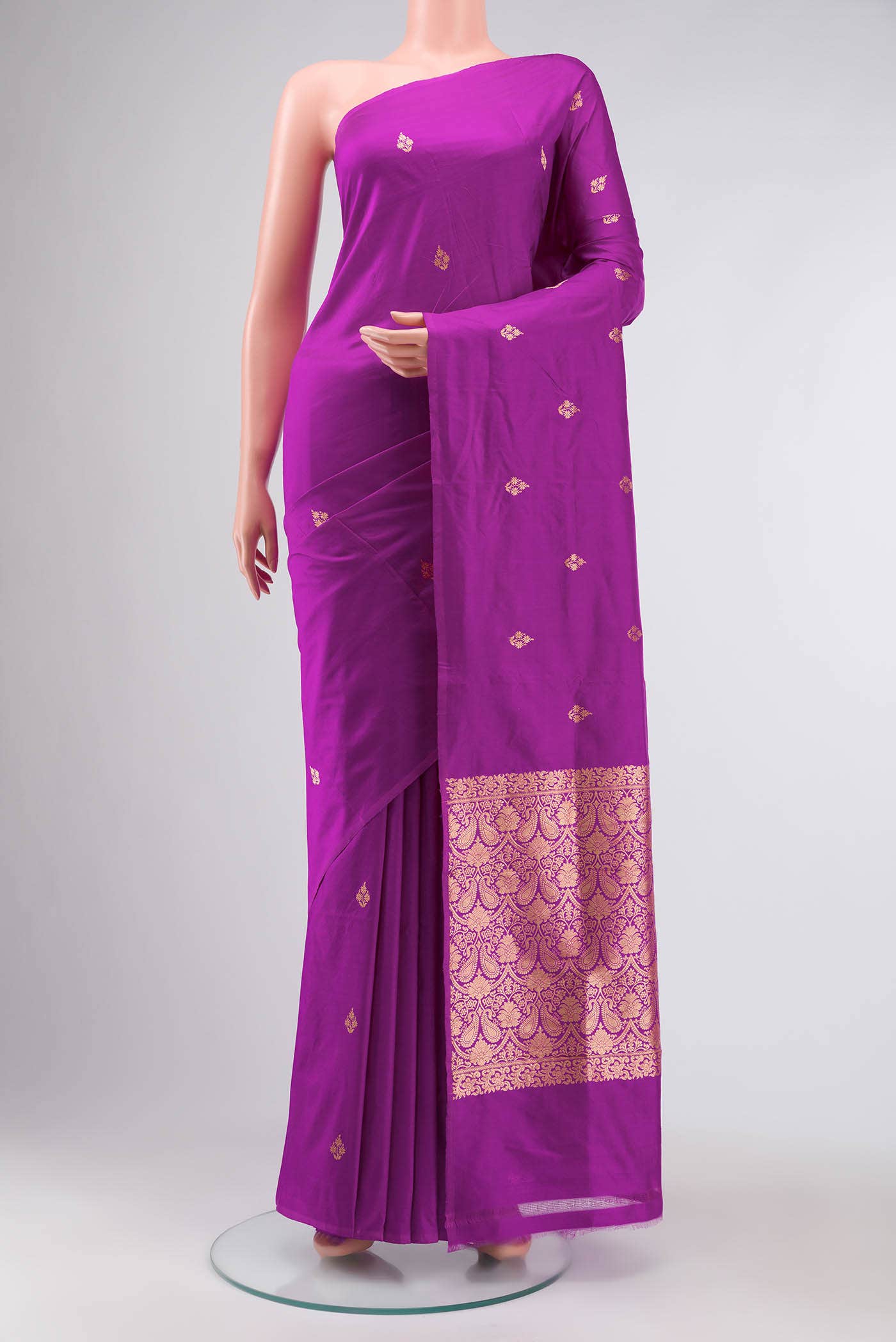 Purple Banarasi Katan Silk Saree