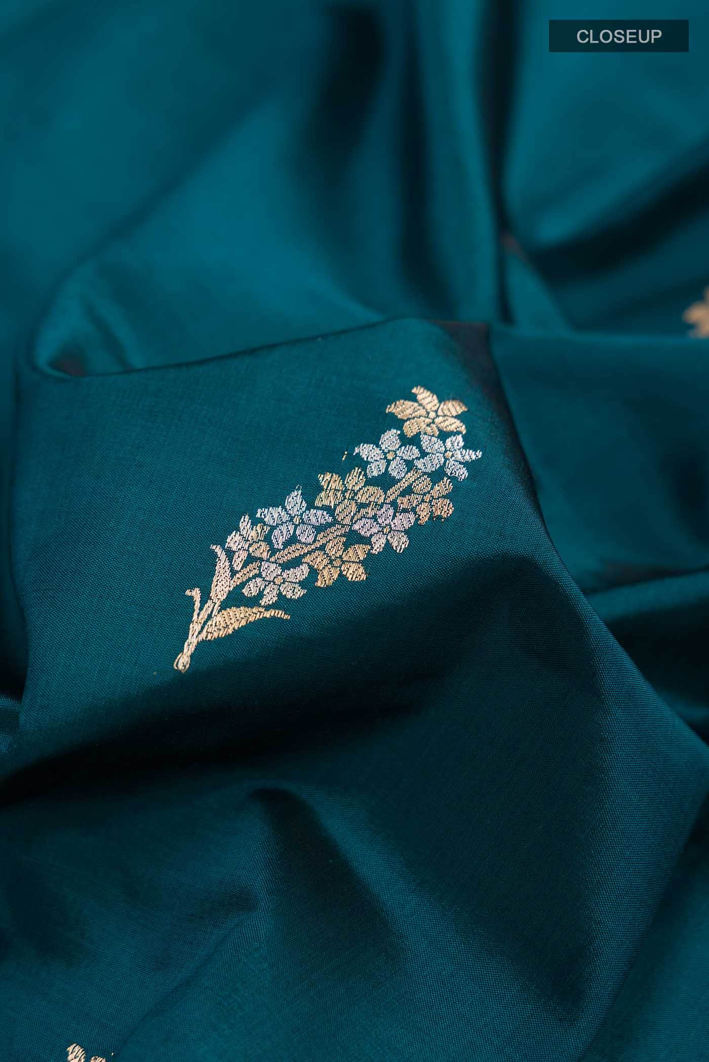 Blue Banarasi Katan Silk Saree