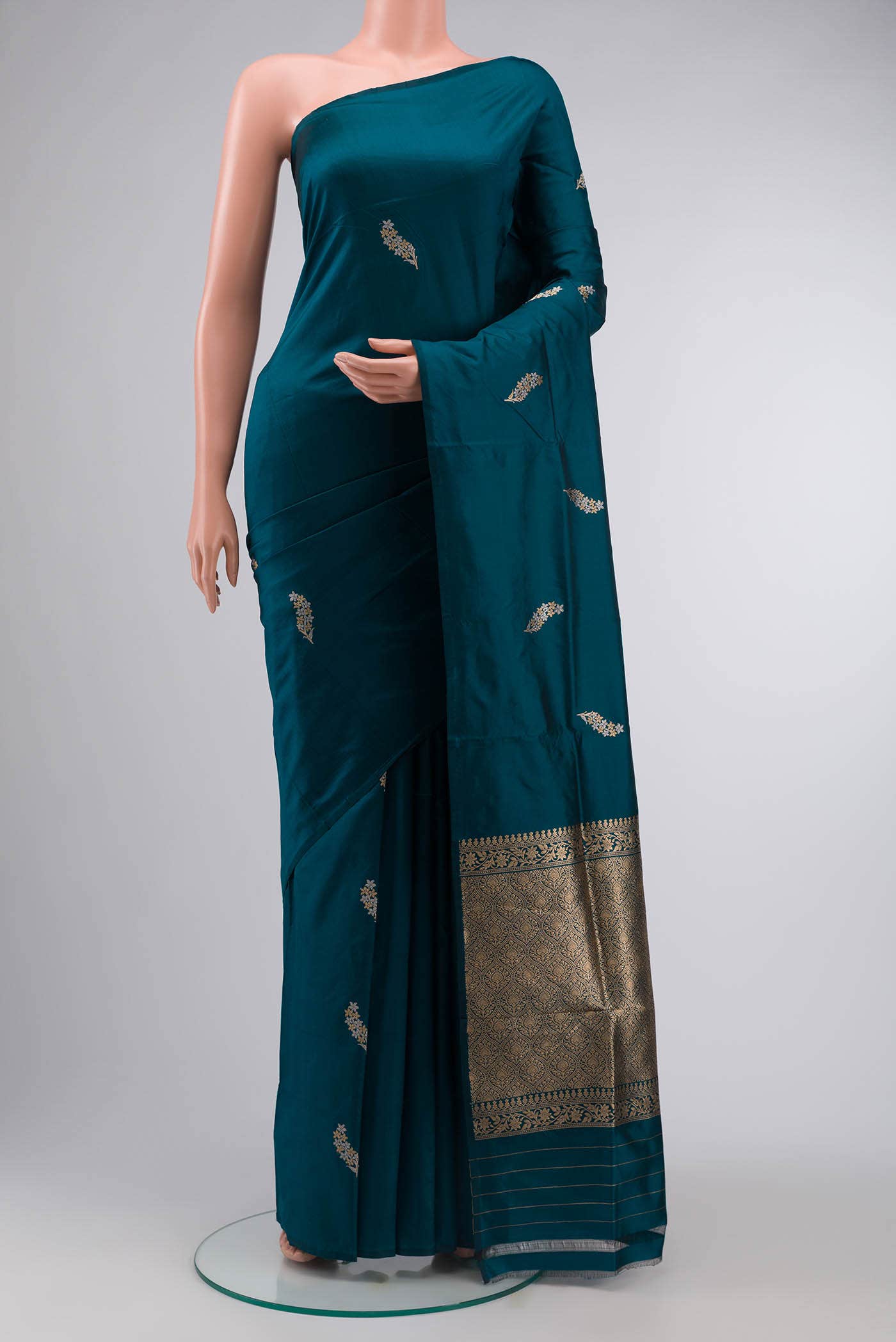 Blue Banarasi Katan Silk Saree