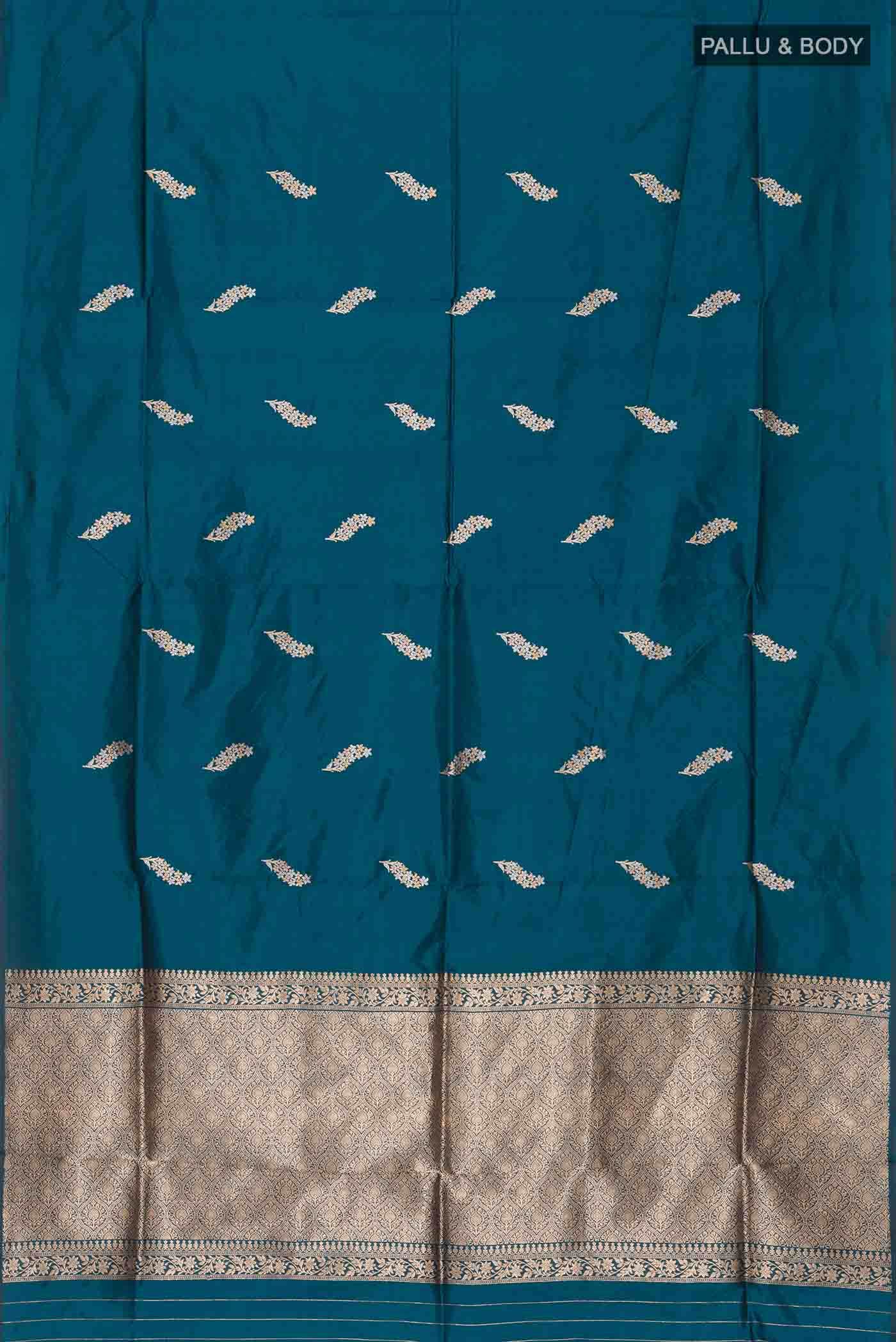 Blue Banarasi Katan Silk Saree
