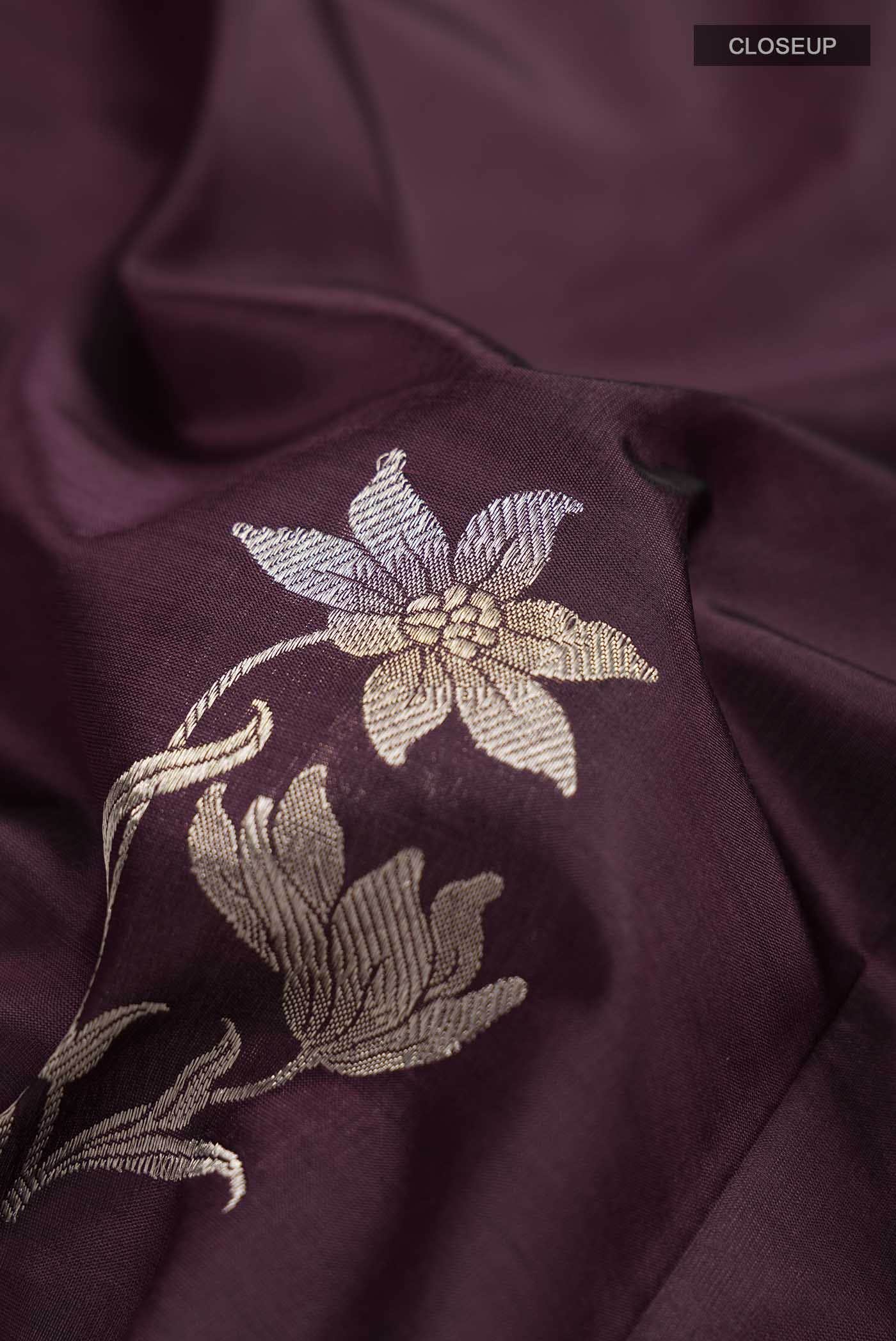 Brown Banarasi Katan Silk Saree