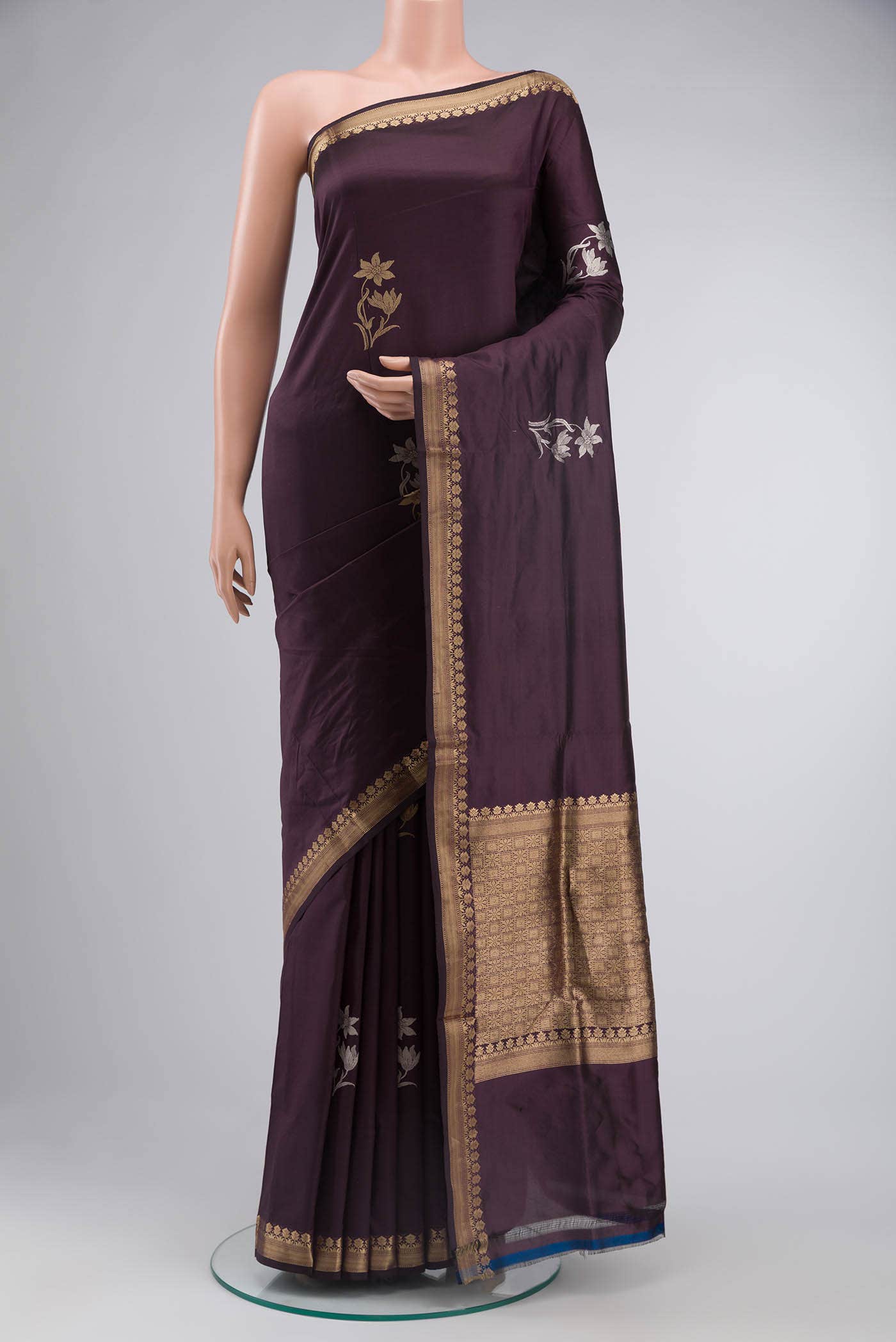Brown Banarasi Katan Silk Saree