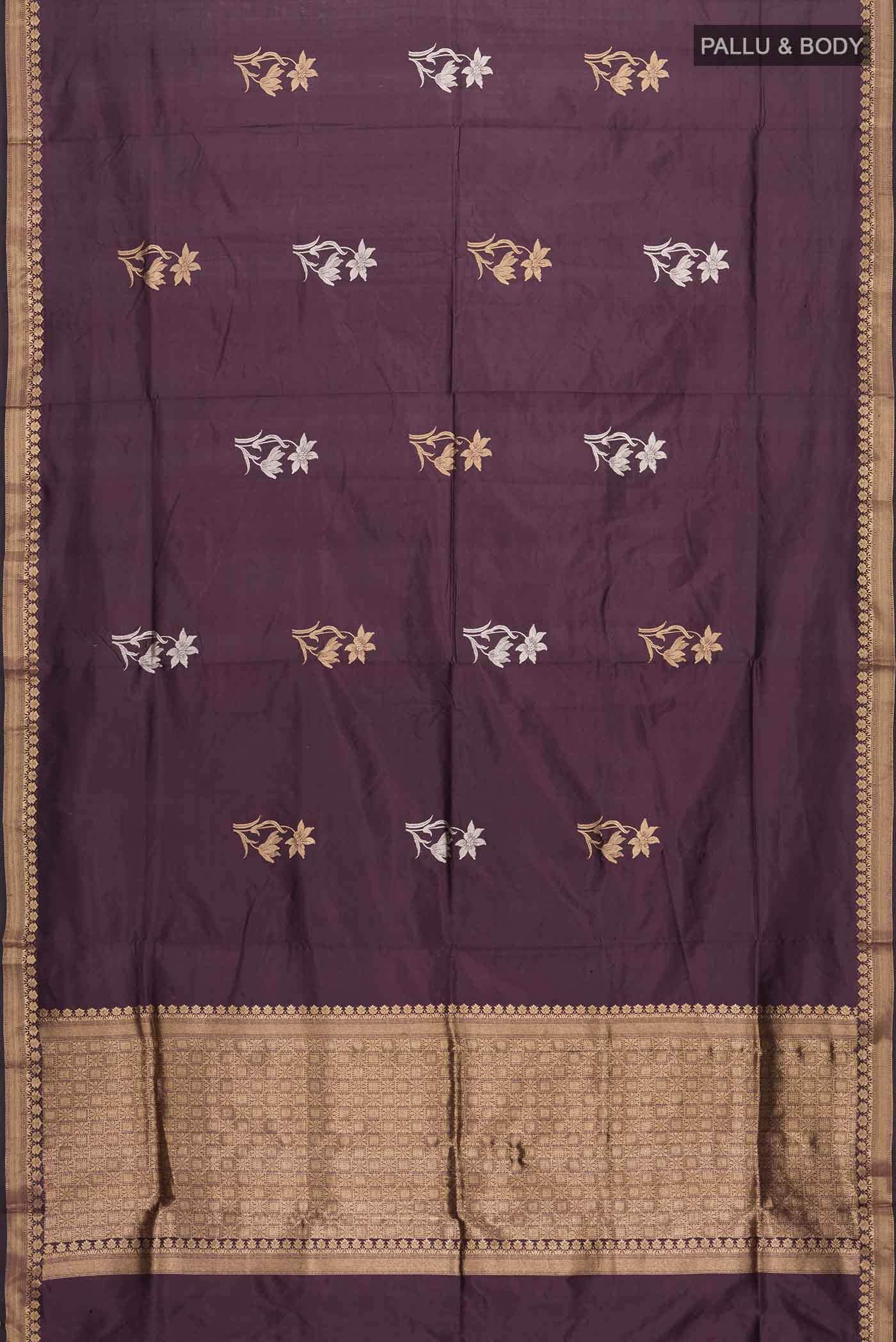 Brown Banarasi Katan Silk Saree