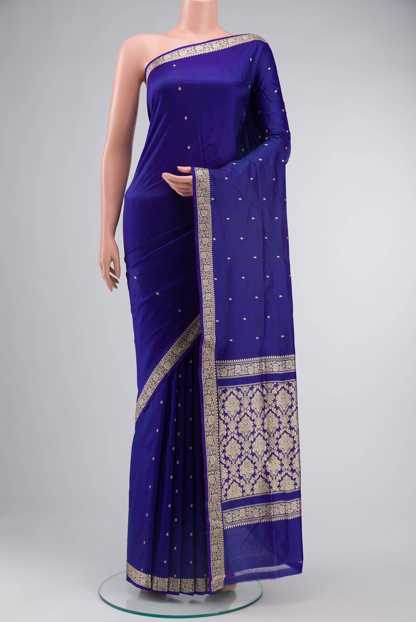 Blue Banarasi Katan Silk Saree