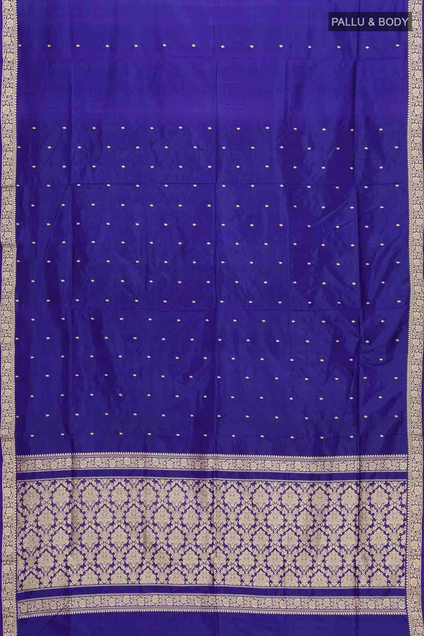 Blue Banarasi Katan Silk Saree