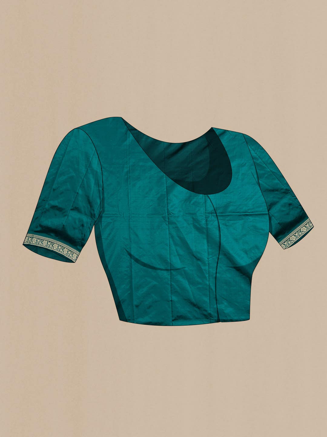 Teal Banarasi Katan Silk Saree