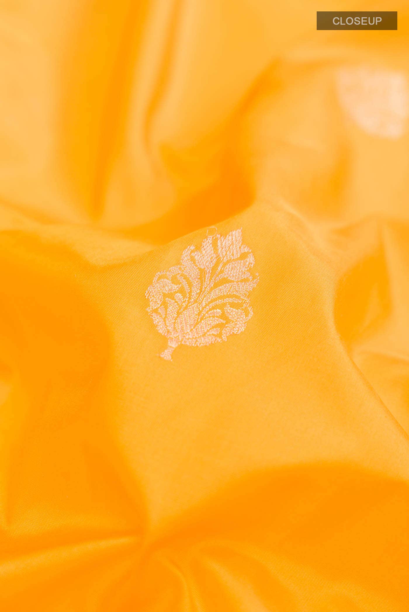 Yellow Banarasi Katan Silk Saree