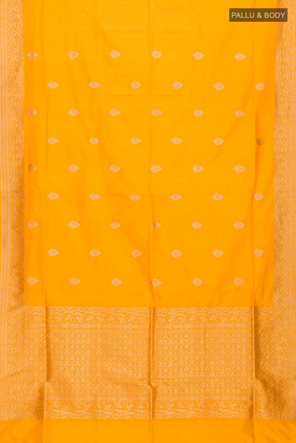Yellow Banarasi Katan Silk Saree