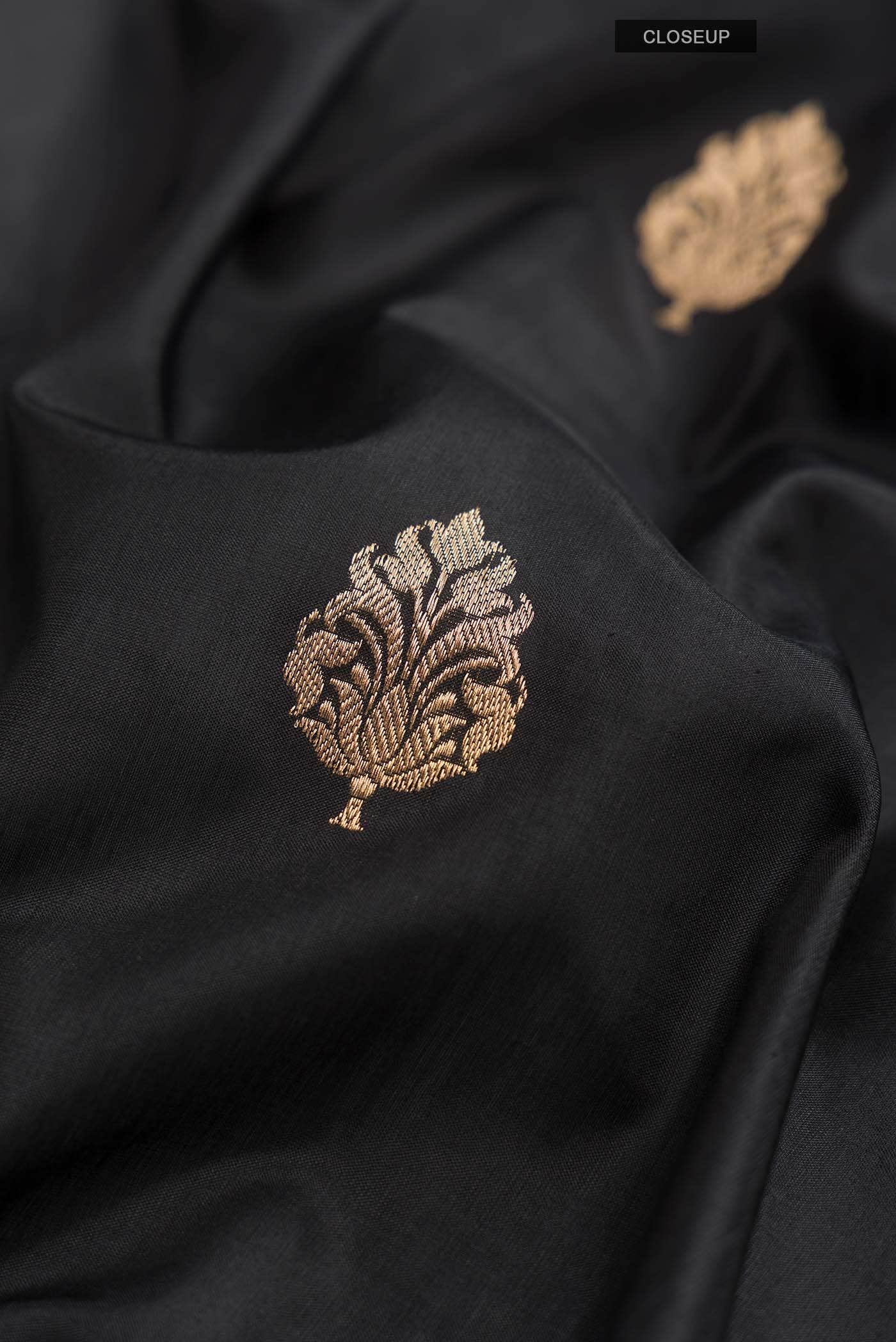 Black Banarasi Katan Silk Saree