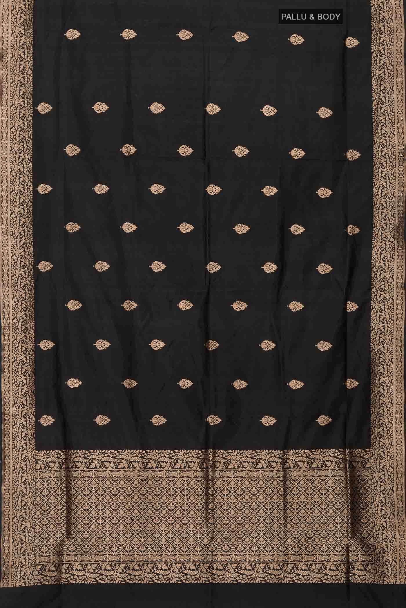 Black Banarasi Katan Silk Saree