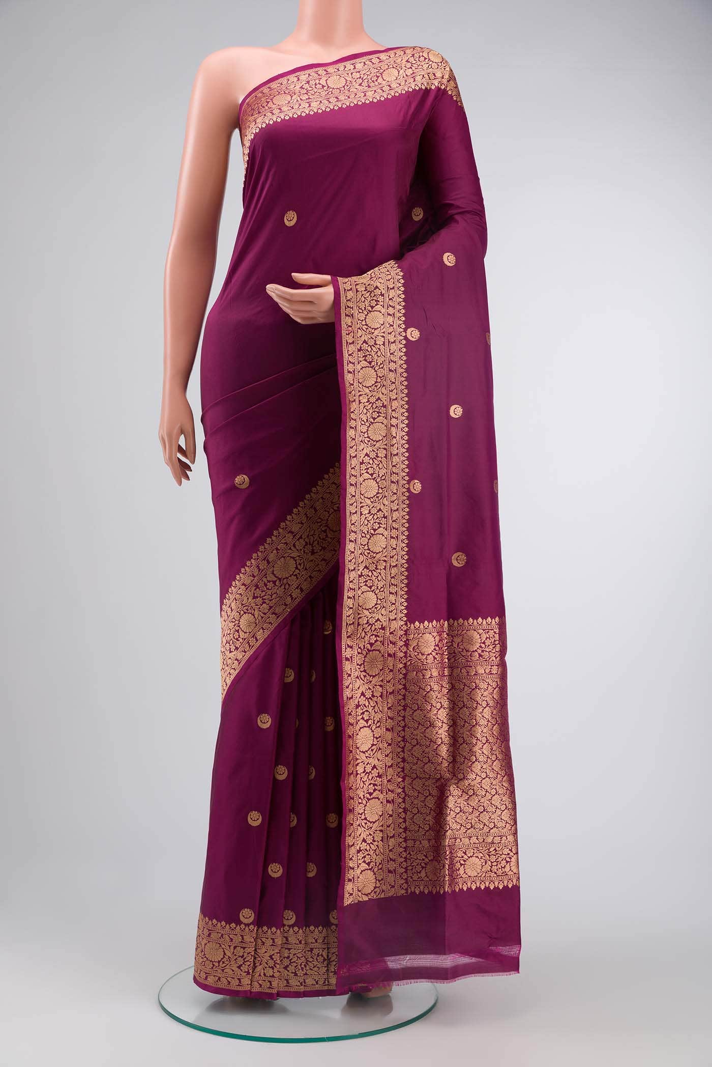 Purple Banarasi Katan Silk Saree