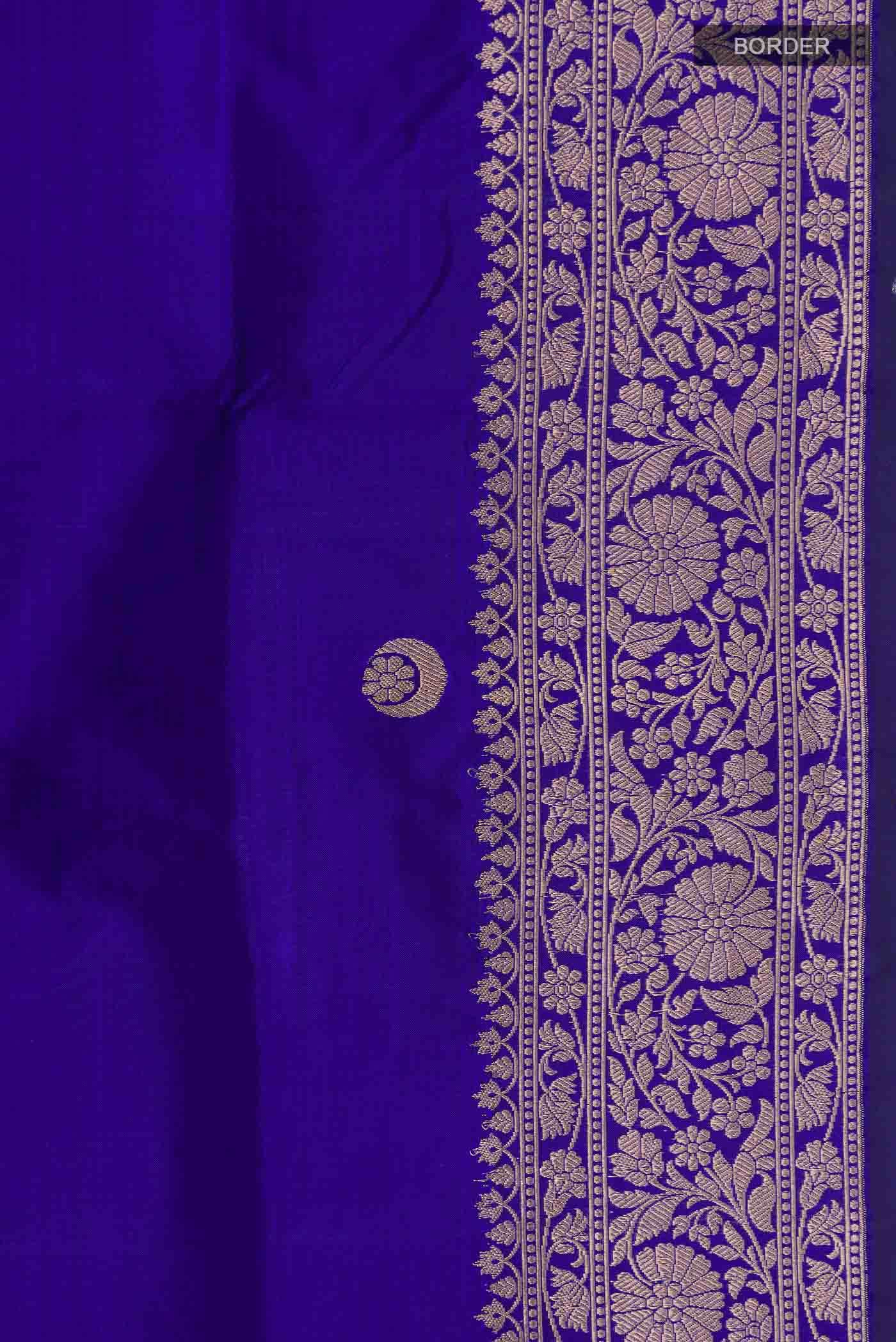 Blue Banarasi Katan Silk Saree