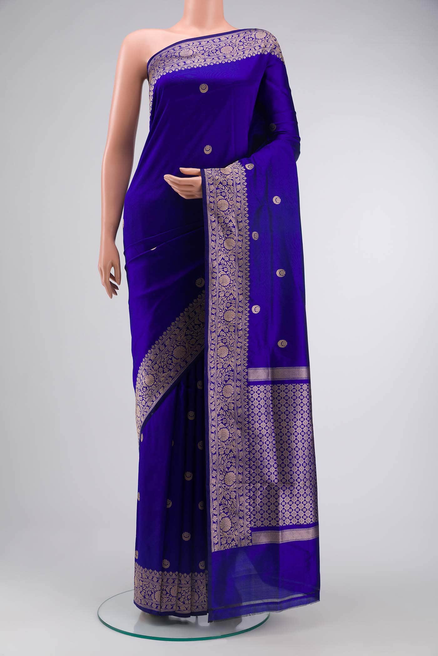 Blue Banarasi Katan Silk Saree