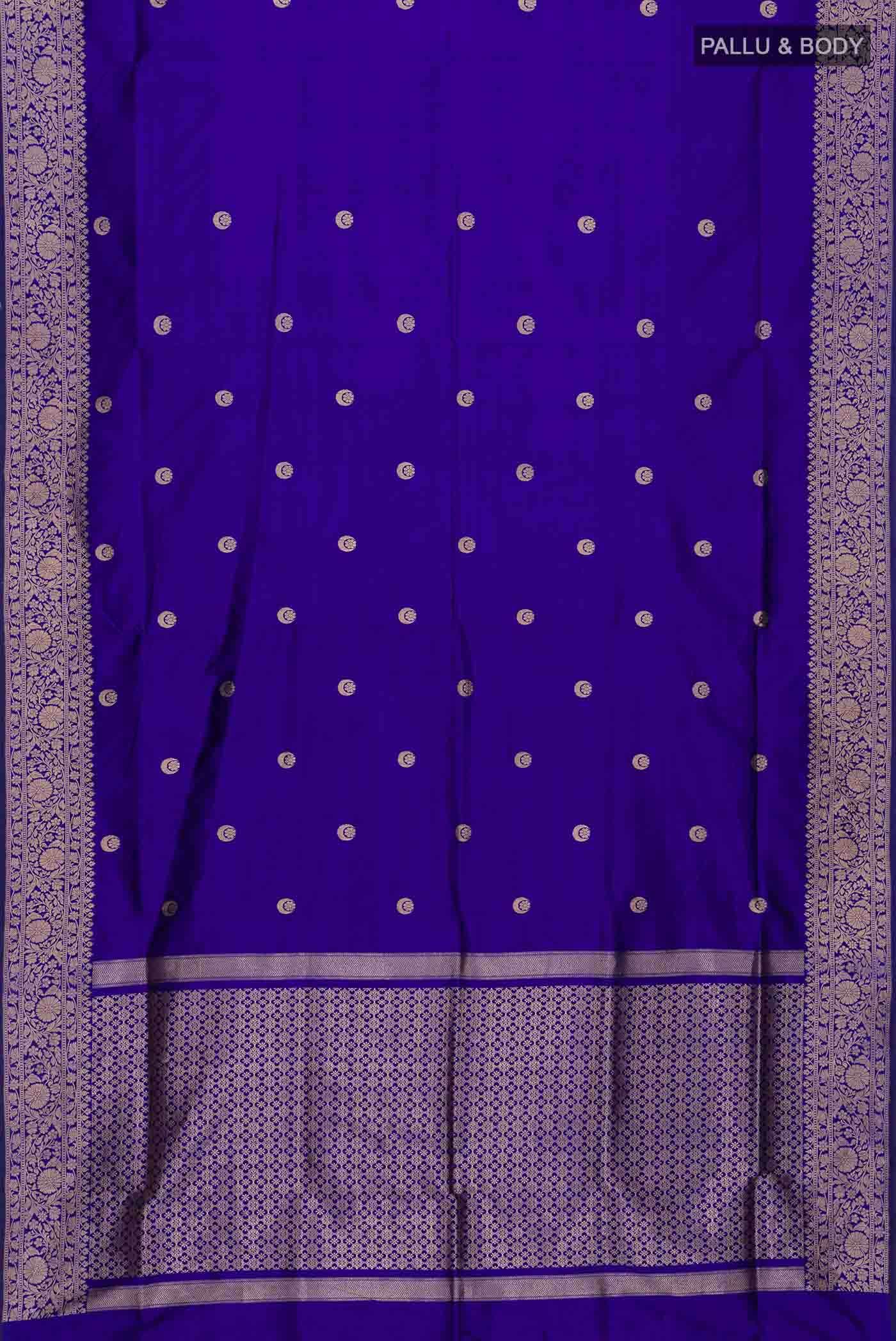 Blue Banarasi Katan Silk Saree