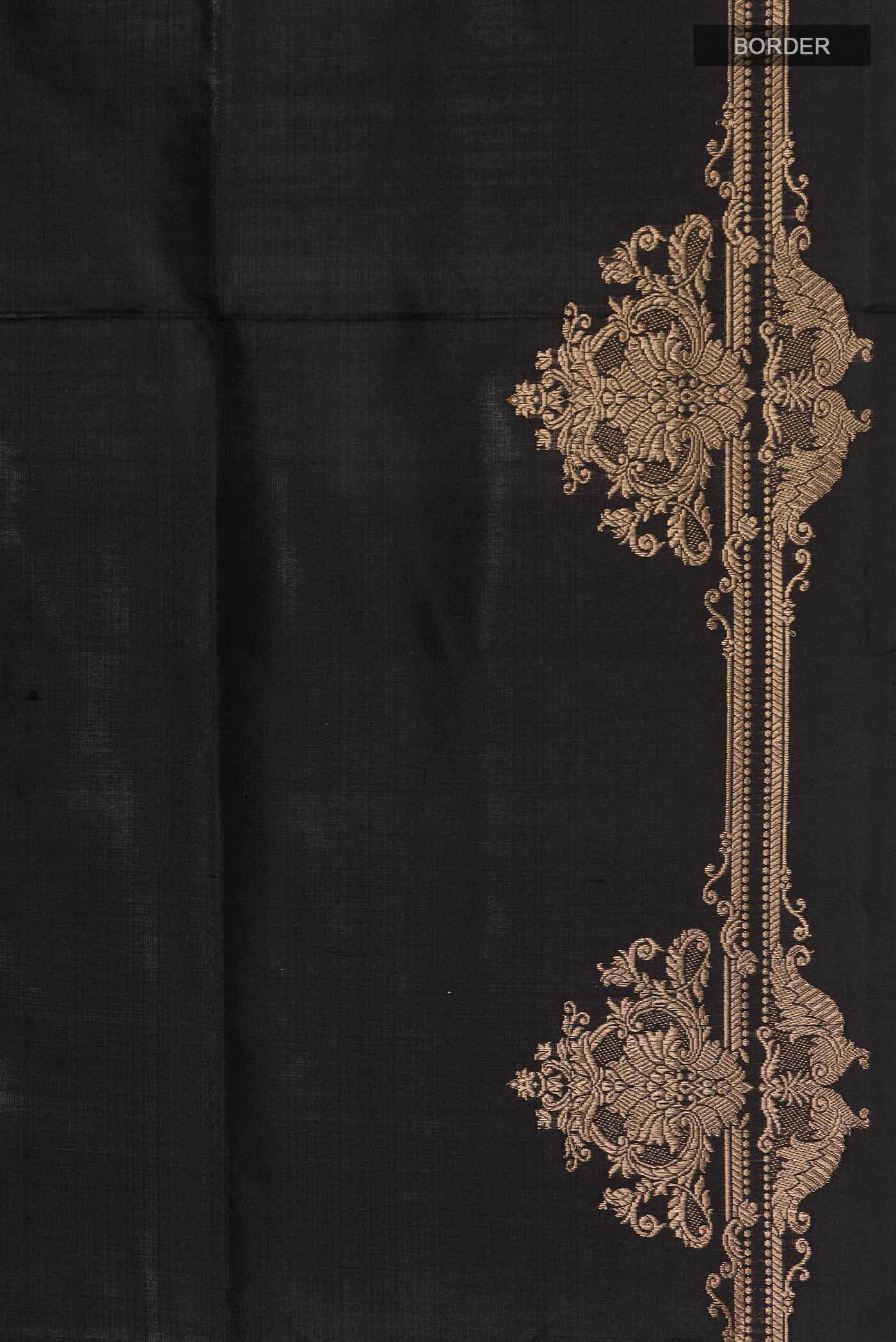 Black Banarasi Katan Silk Saree