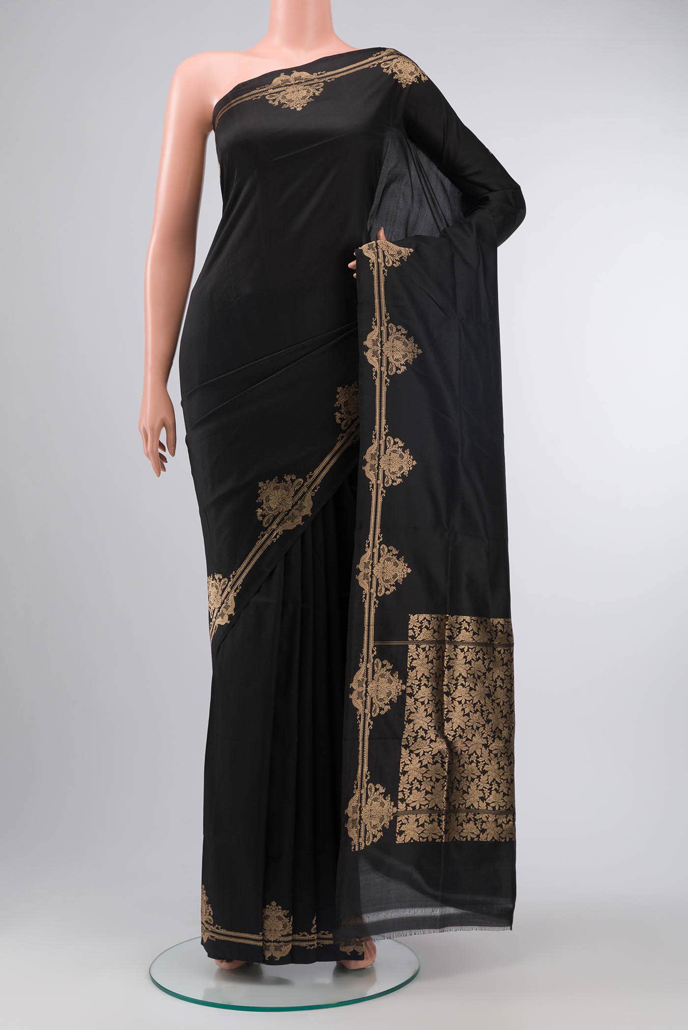 Black Banarasi Katan Silk Saree