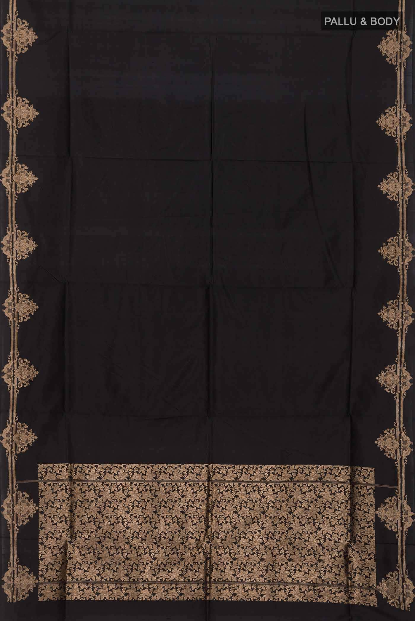 Black Banarasi Katan Silk Saree