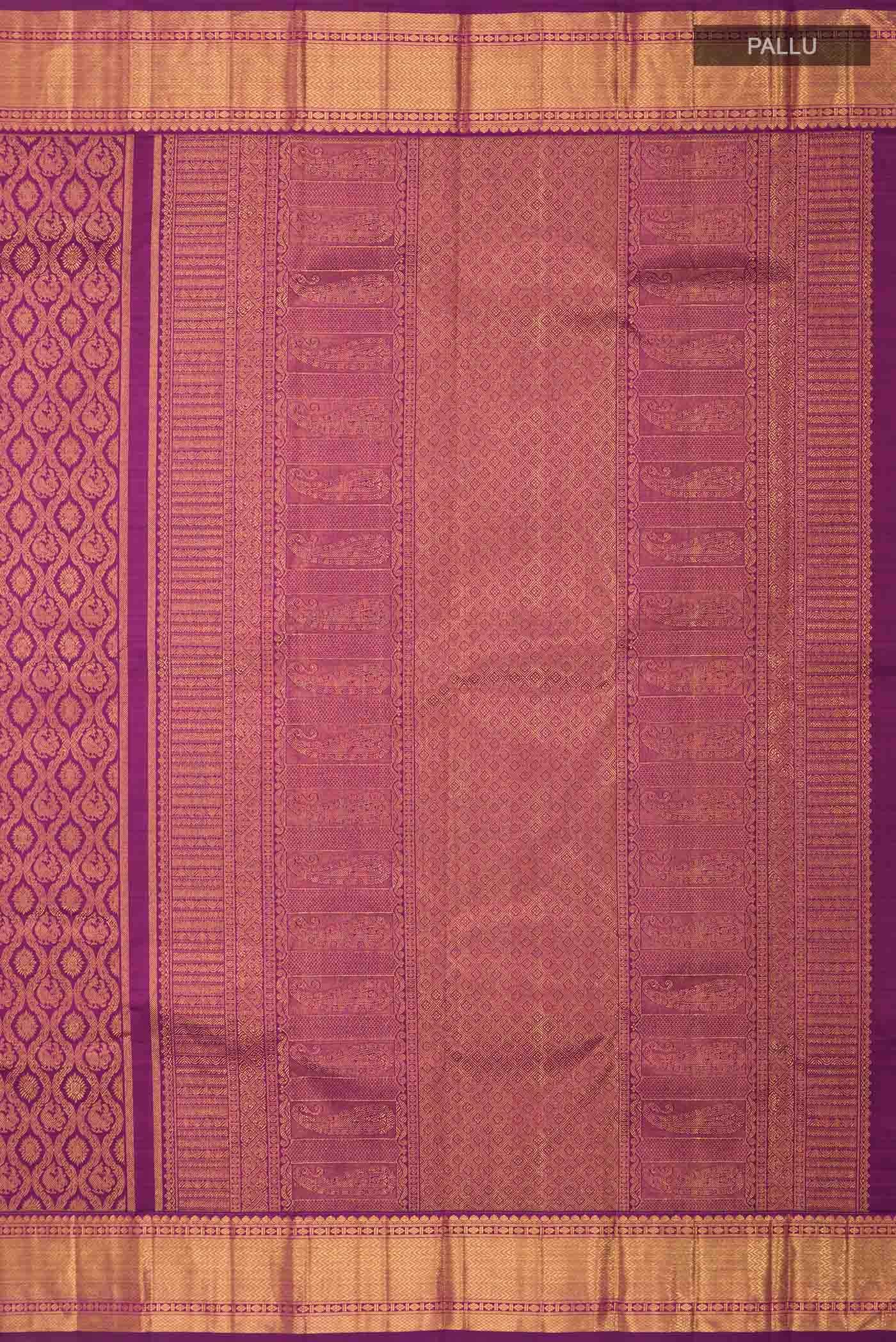 Pure Silk Pure Zari Purple Kanchipuram Saree