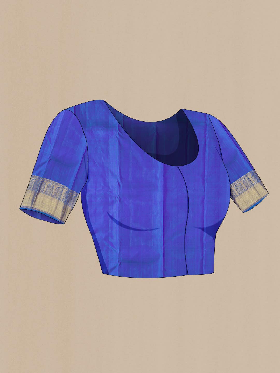 Pure Silk Pure Zari Blue Kanchipuram Saree