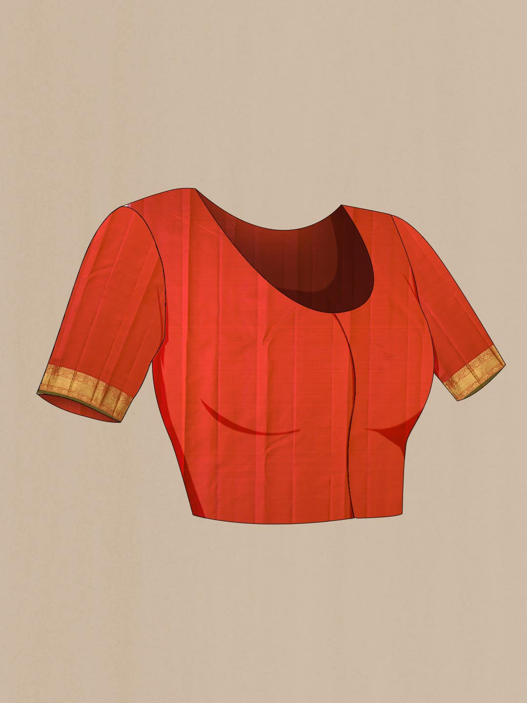 Orange Kanchipuram Silk Saree