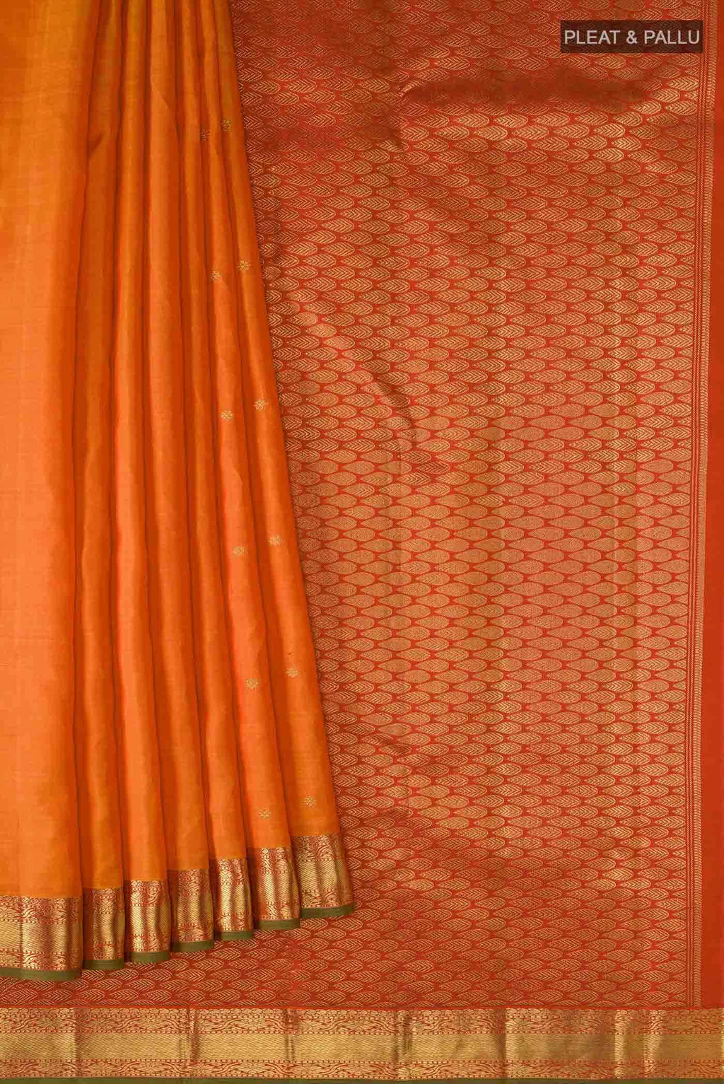 Orange Kanchipuram Silk Saree