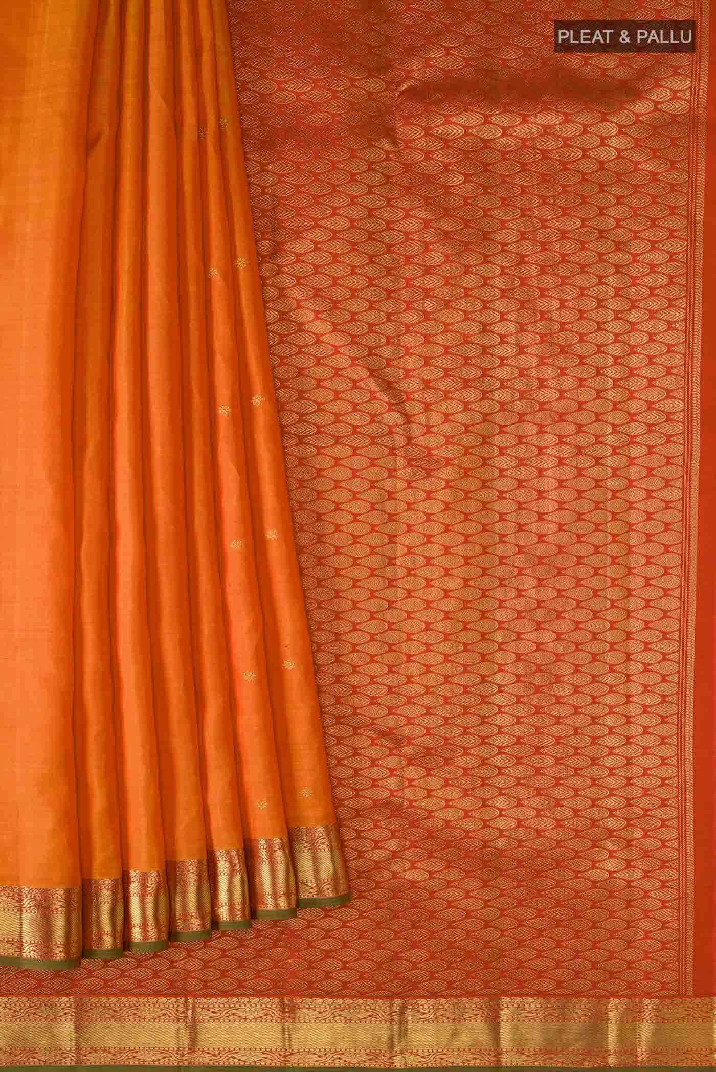 Orange Kanchipuram Silk Saree