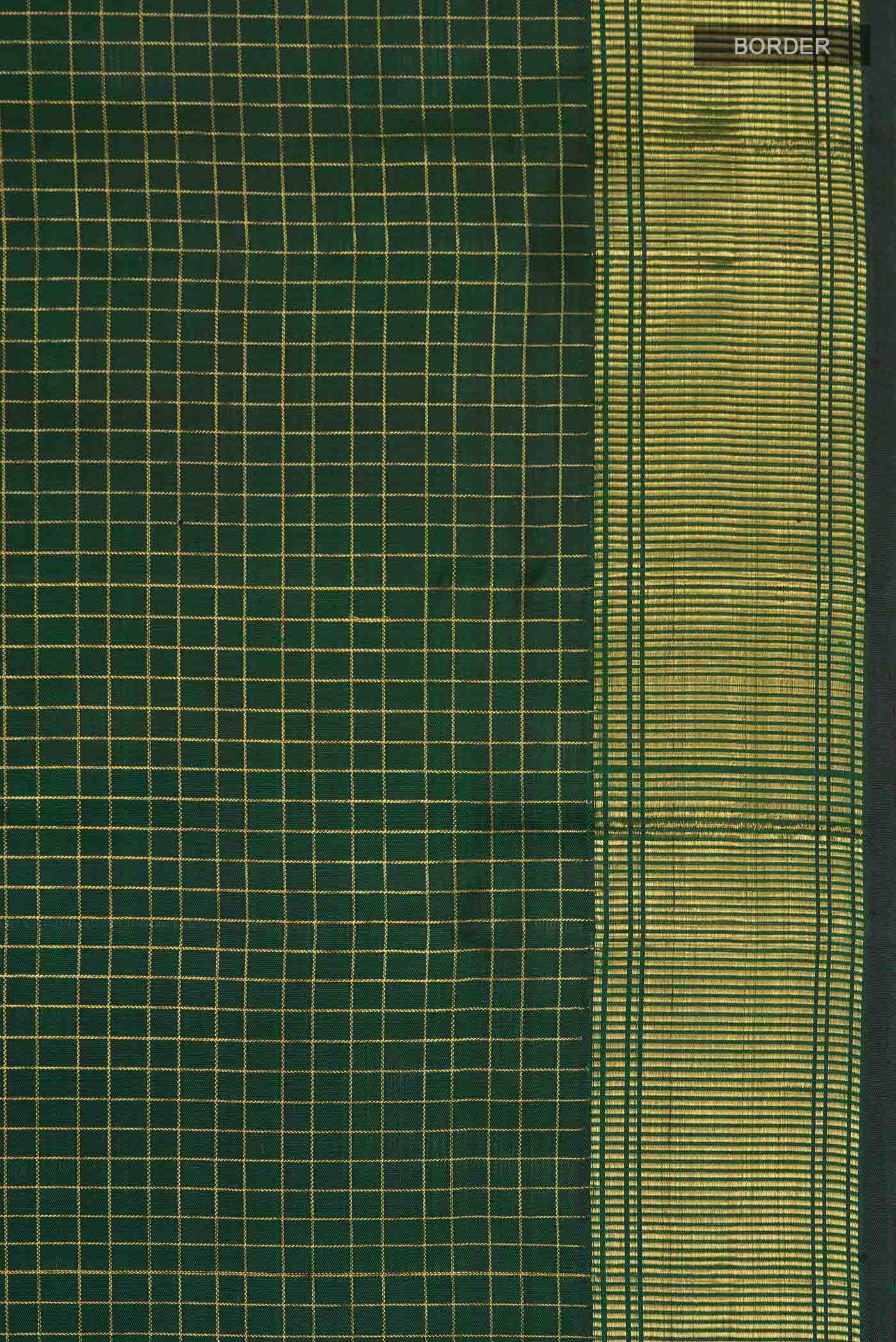 Pure Silk Pure Zari Green Kanchipuram Saree