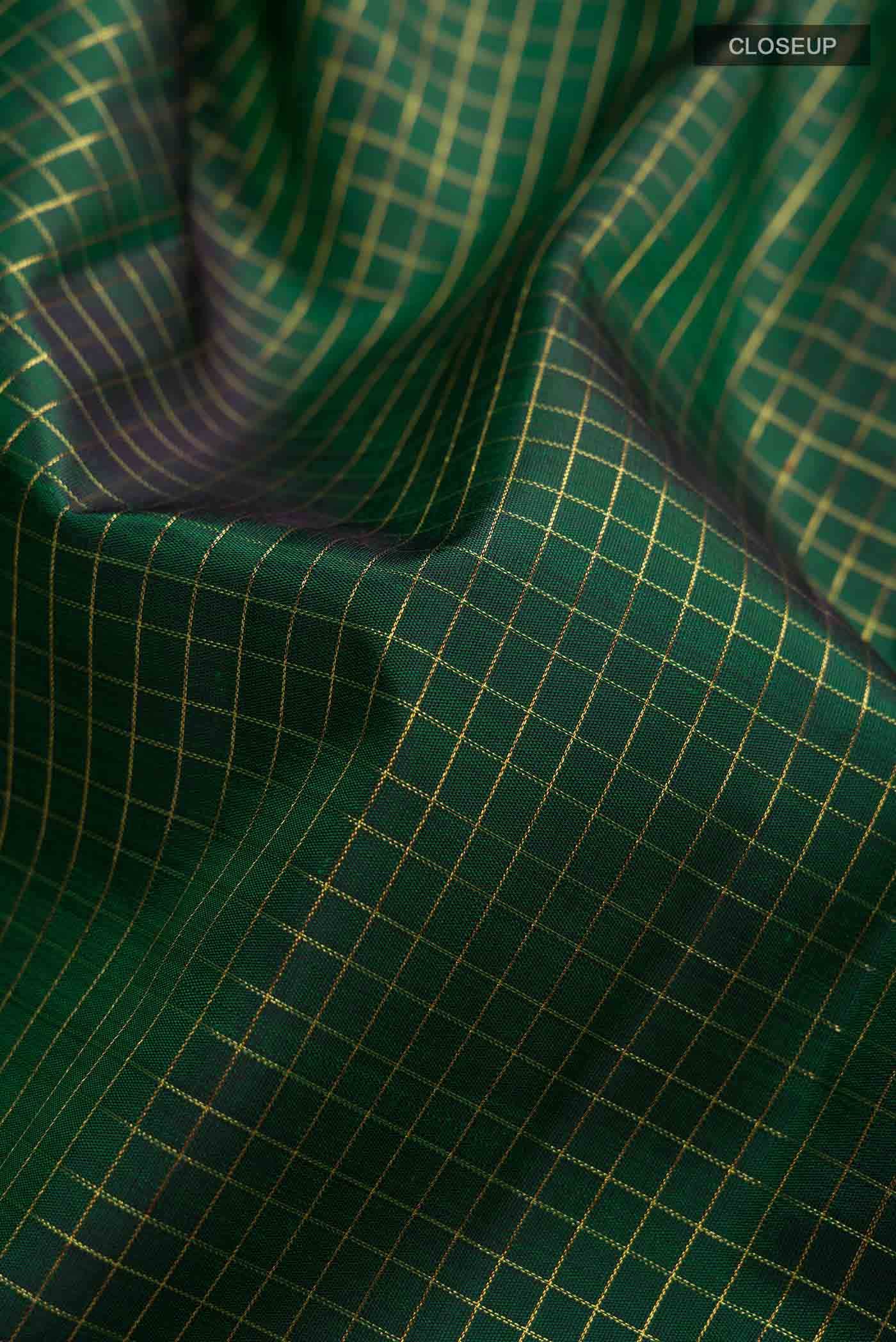 Pure Silk Pure Zari Green Kanchipuram Saree