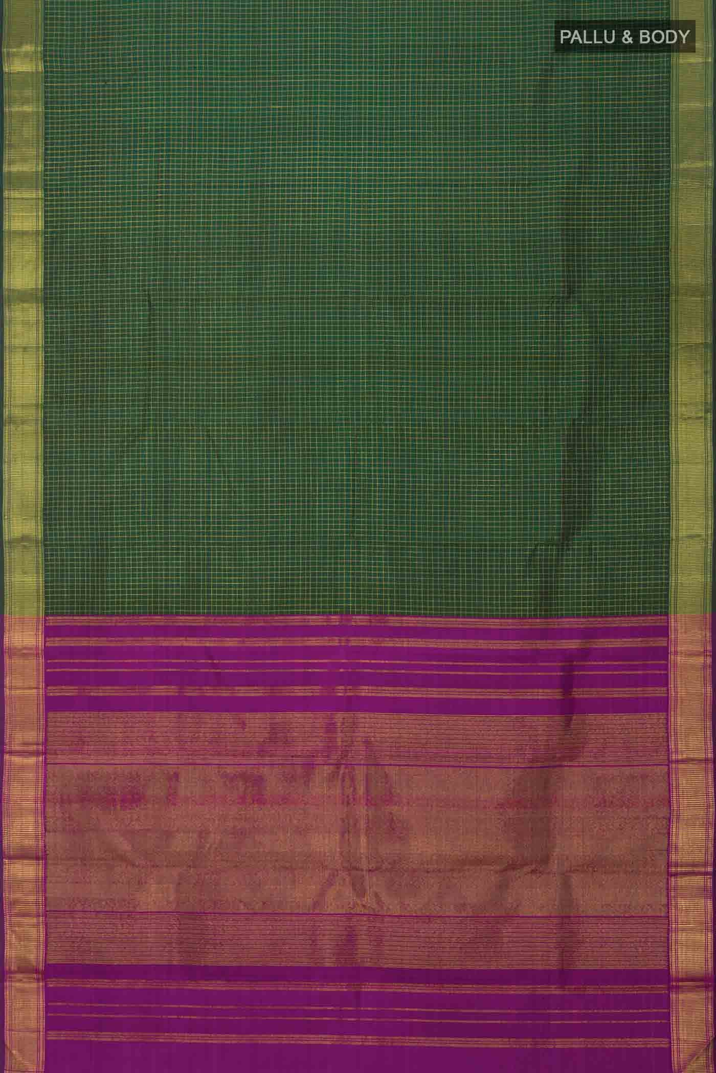 Pure Silk Pure Zari Green Kanchipuram Saree