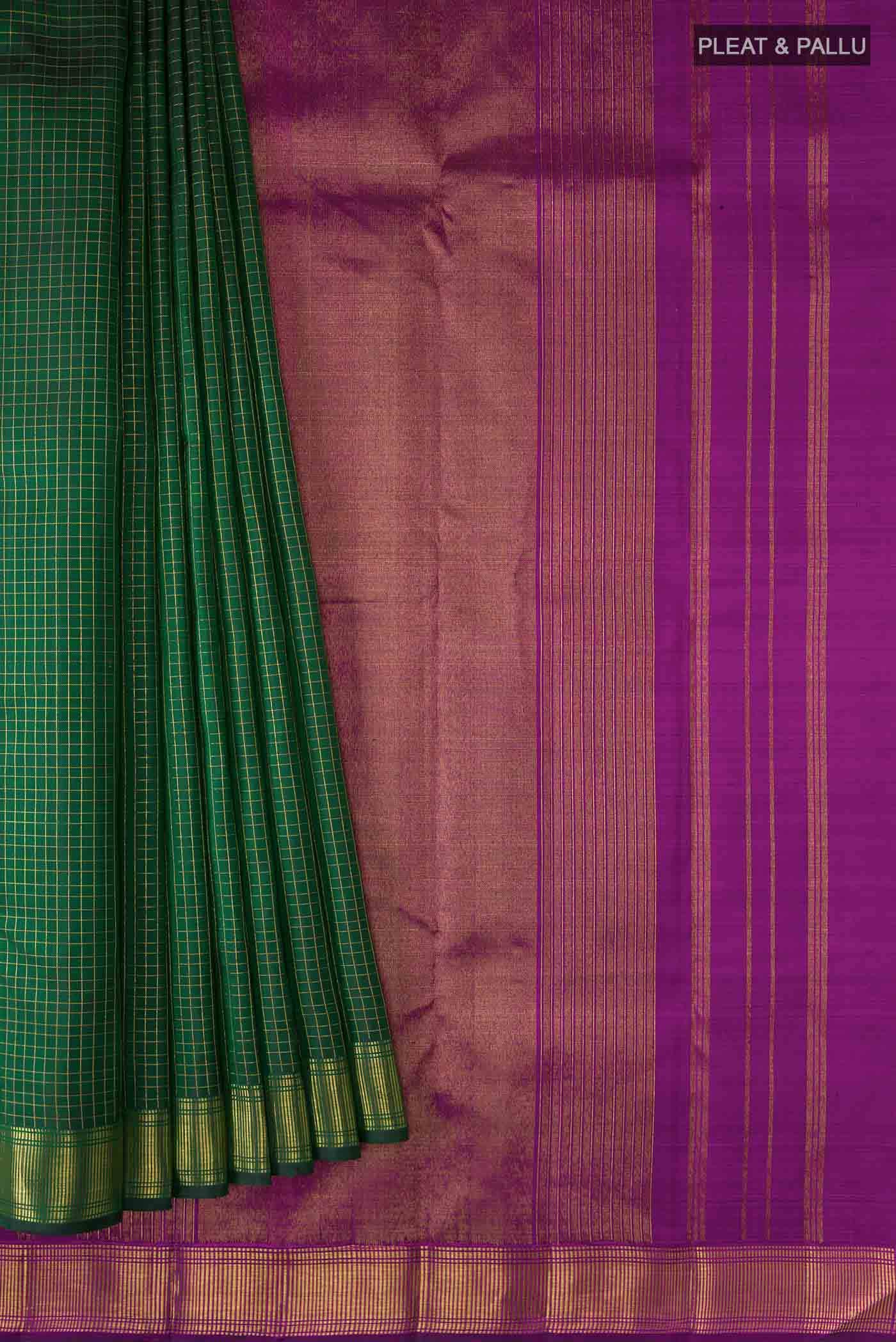 Pure Silk Pure Zari Green Kanchipuram Saree