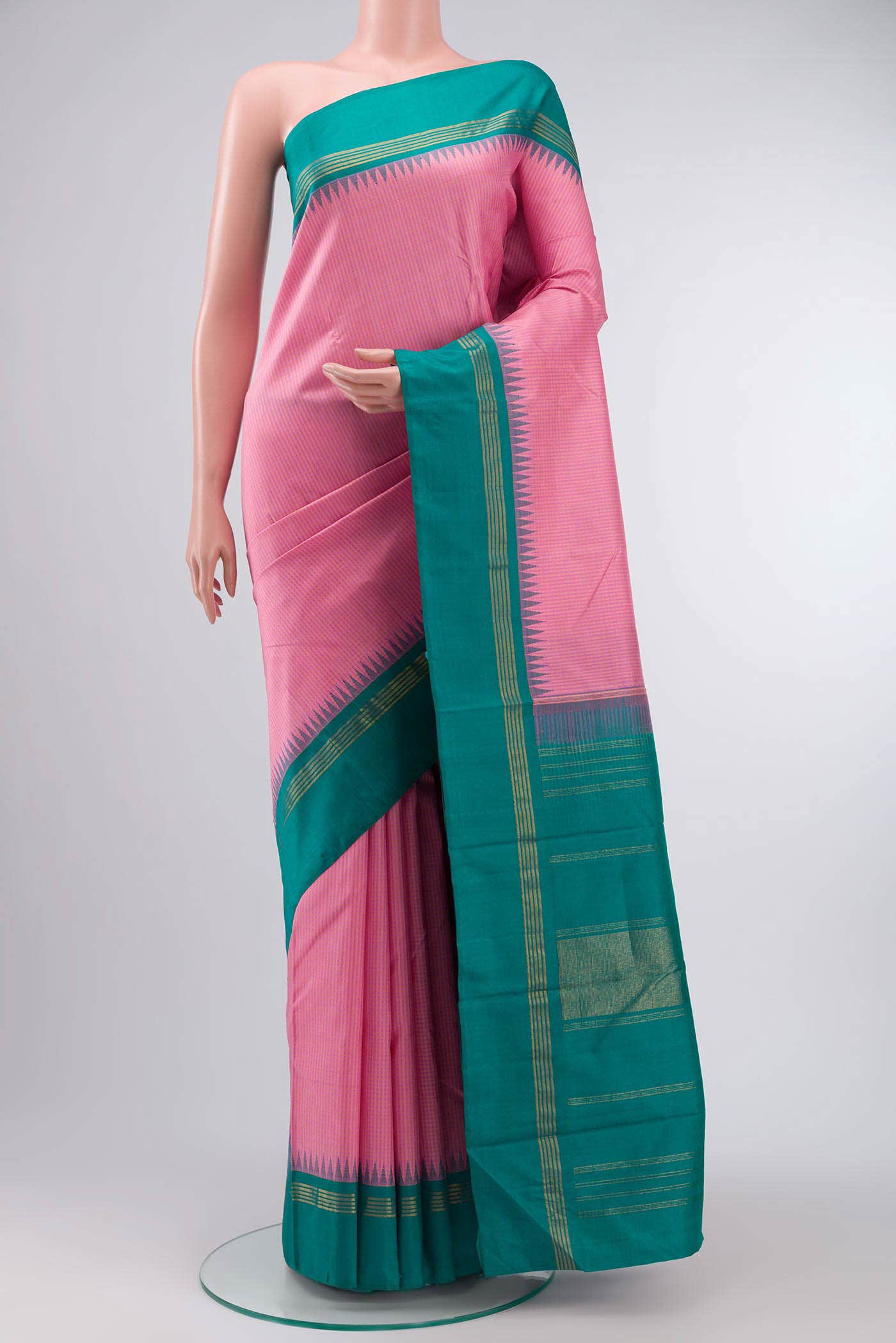 Pink Kanchipuram Silk Saree