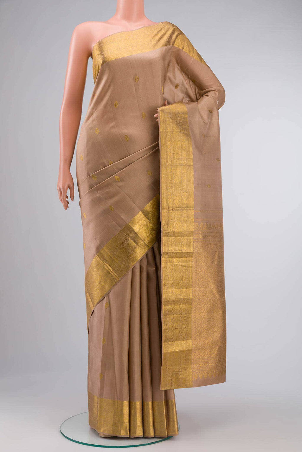 Brown Kanchipuram Silk Saree