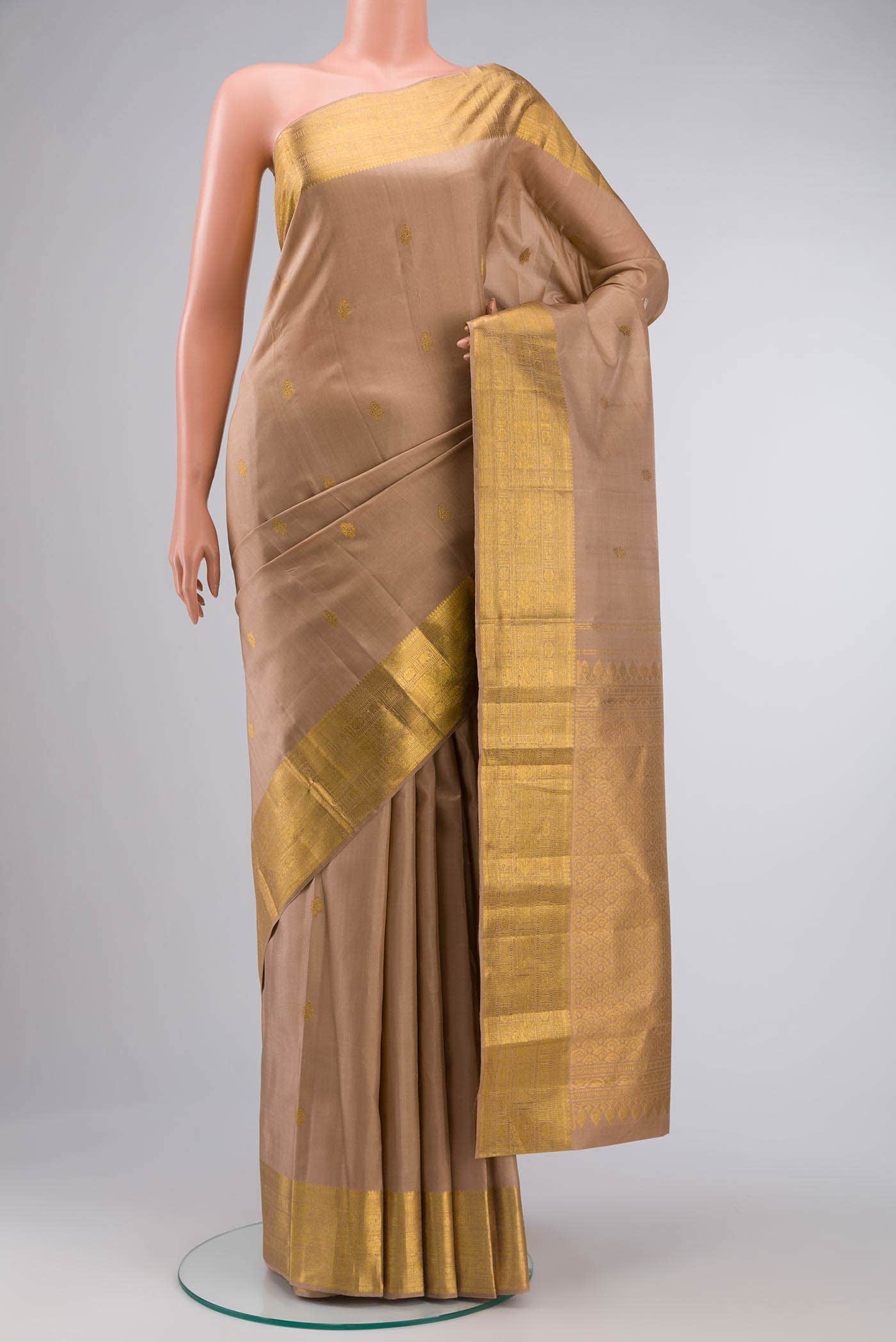 Brown Kanchipuram Silk Saree