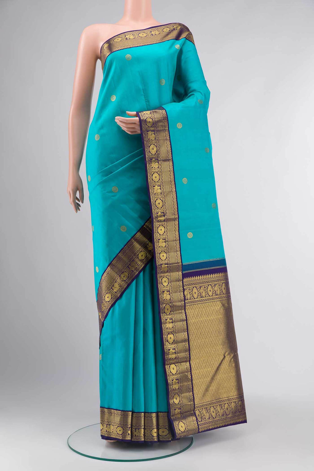 Blue Kanchipuram Silk Saree