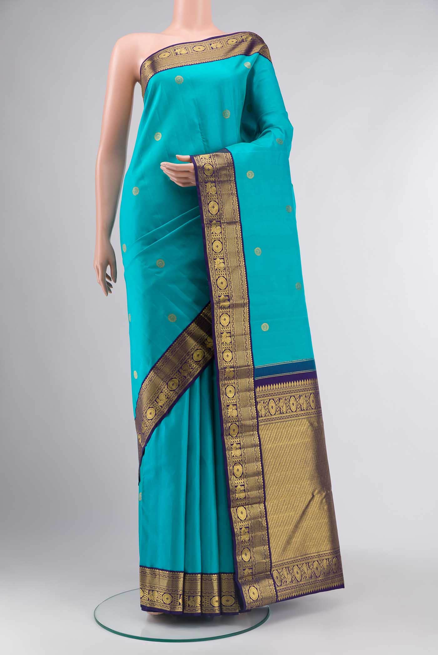 Blue Kanchipuram Silk Saree
