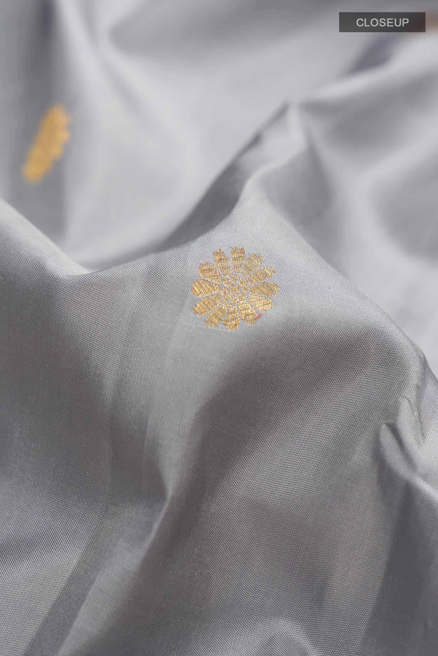 Grey Kanchipuram Silk Saree