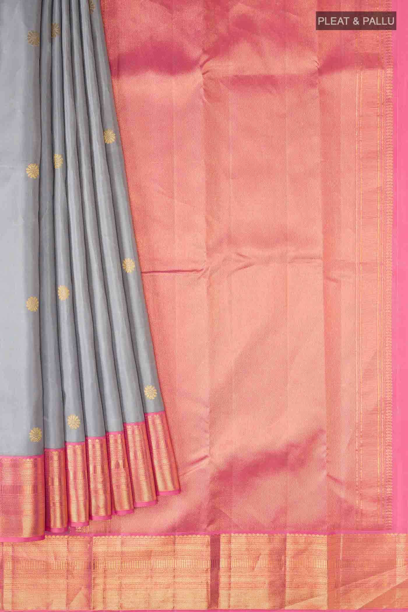 Grey Kanchipuram Silk Saree