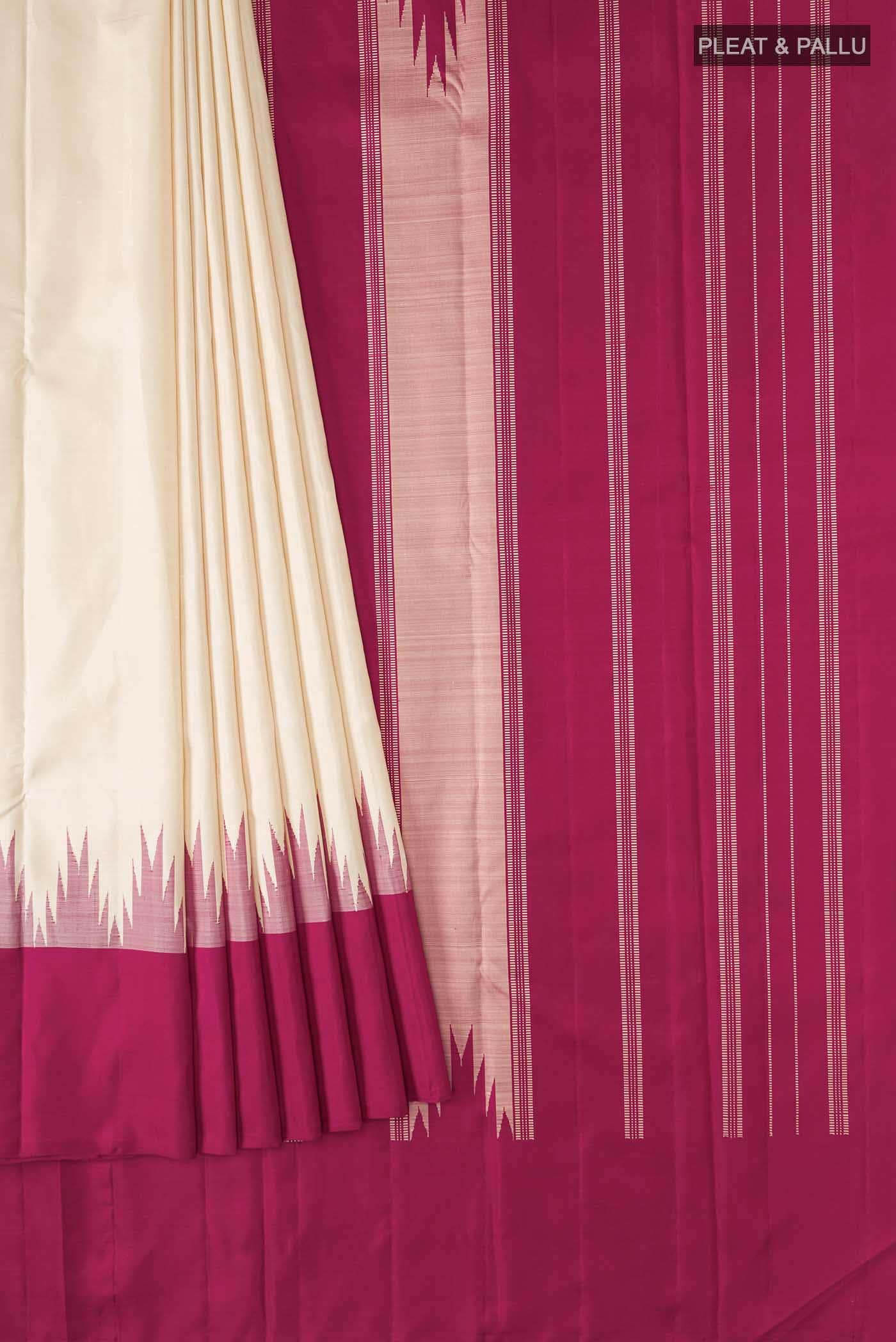Cream Kanchipuram Silk Saree