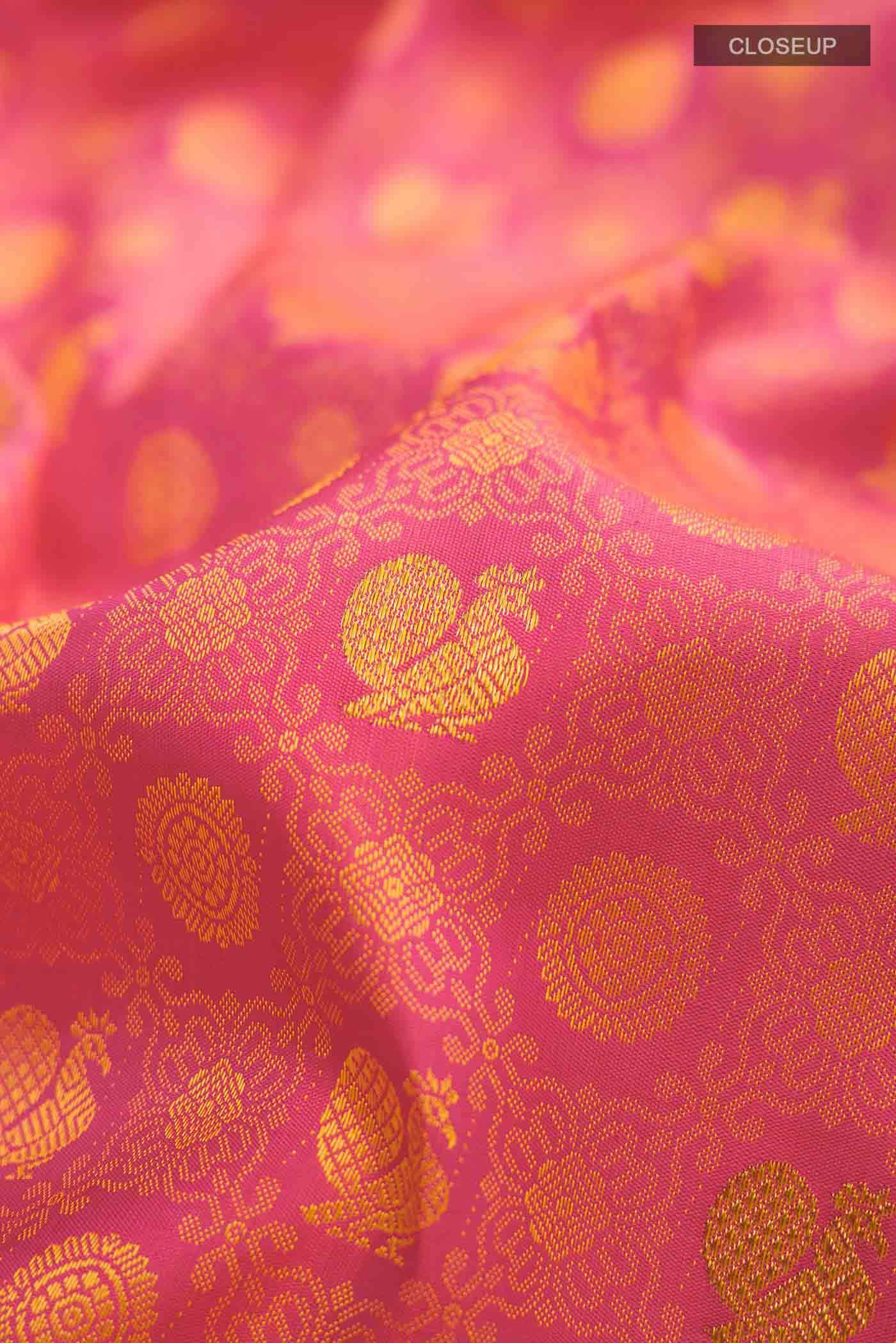 Pink Kanchipuram Silk Saree