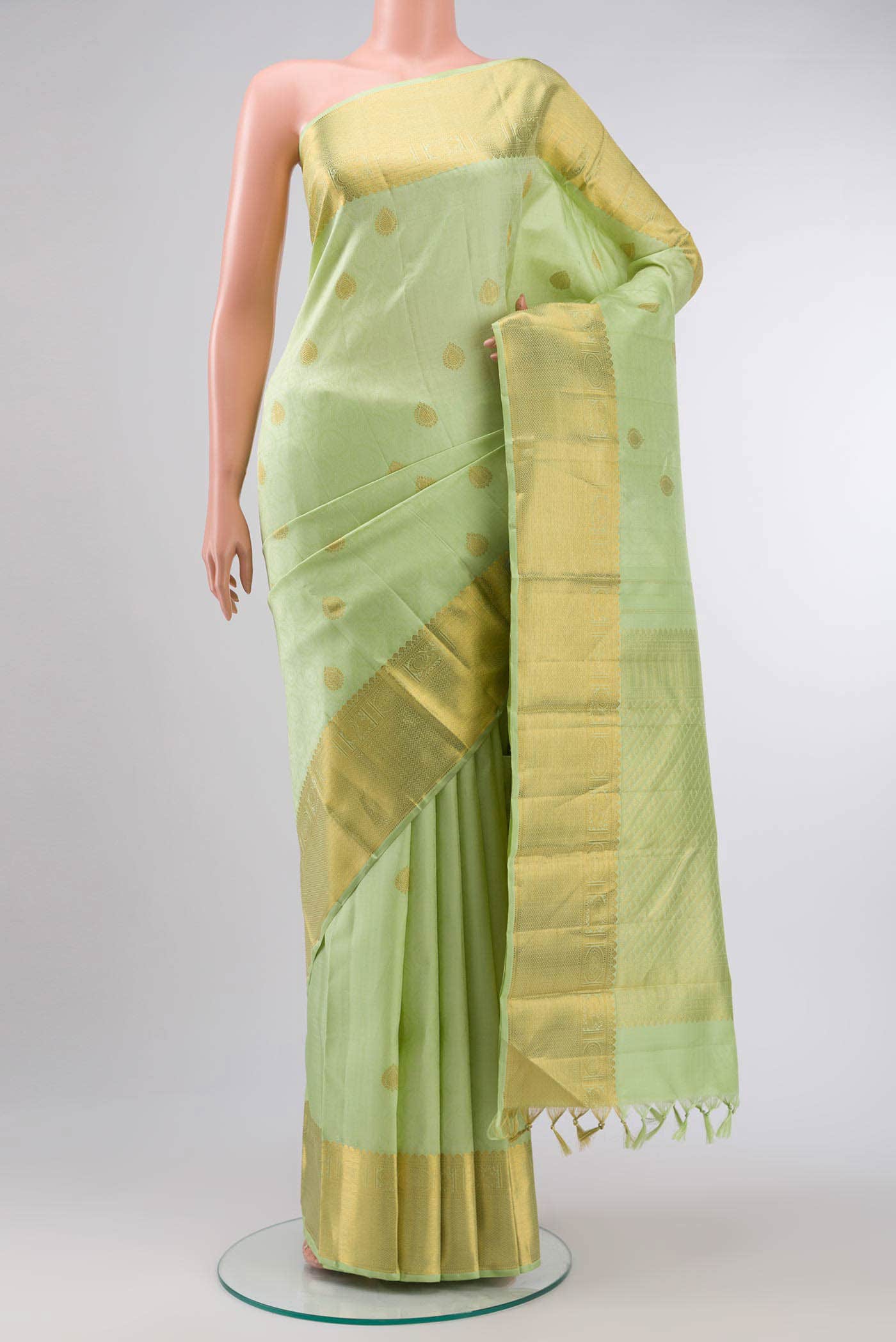 Light Green Kanchipuram Silk Saree