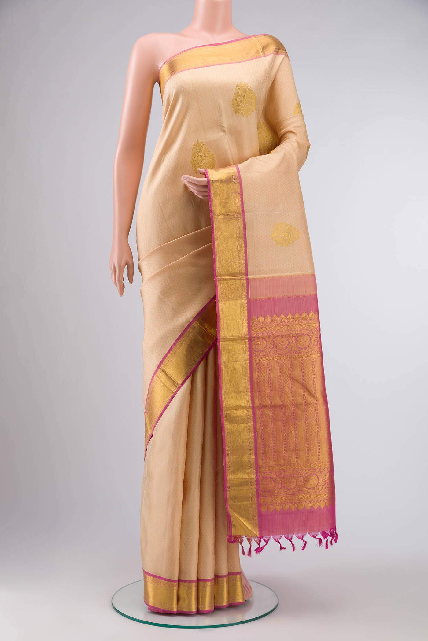 Sandal Kanchipuram Silk Saree