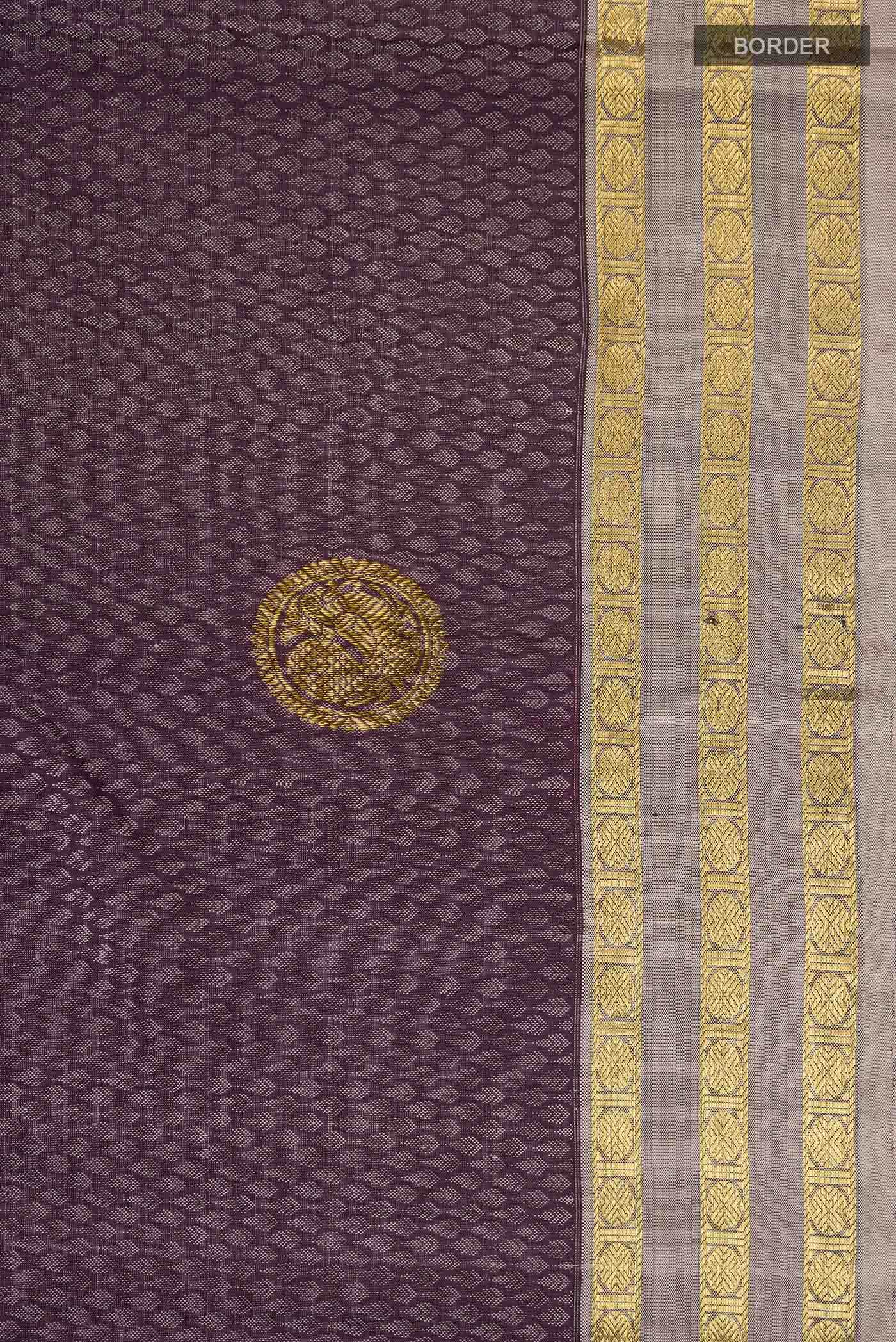 Purple Kanchipuram Silk Saree