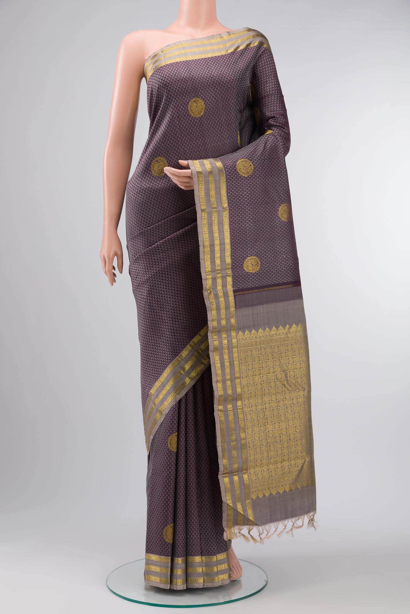 Purple Kanchipuram Silk Saree