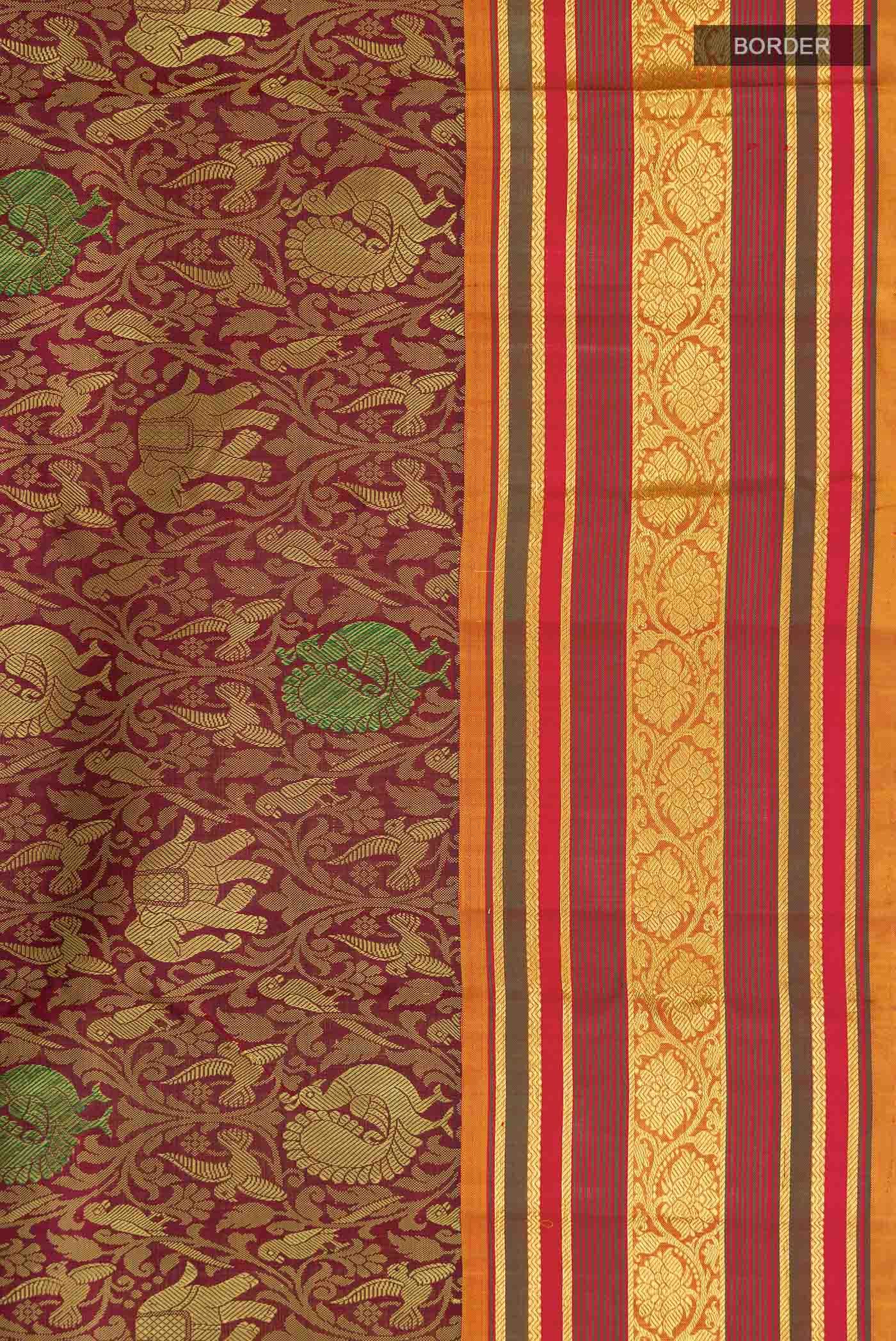 Maroon Kanchipuram Silk Saree