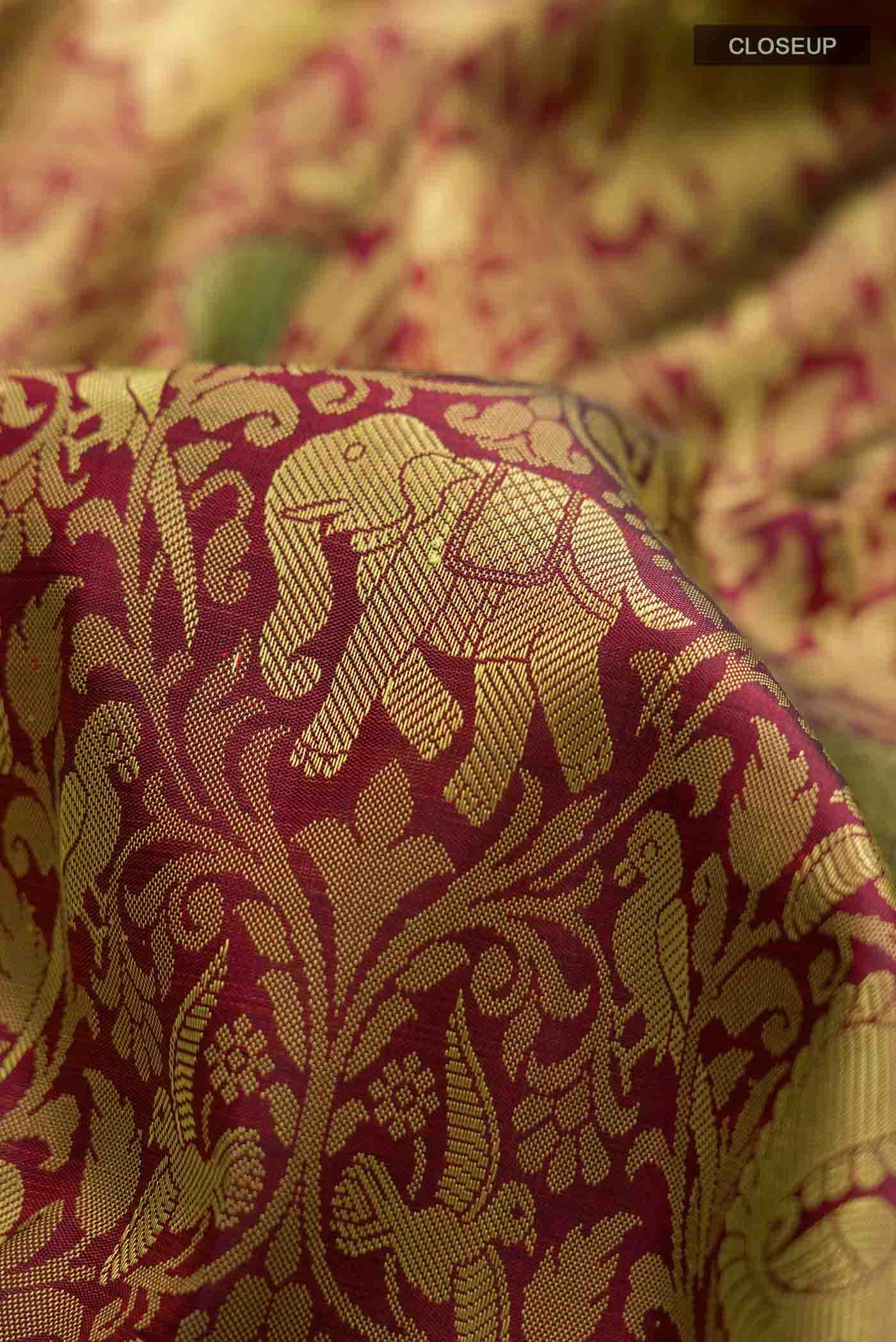 Maroon Kanchipuram Silk Saree