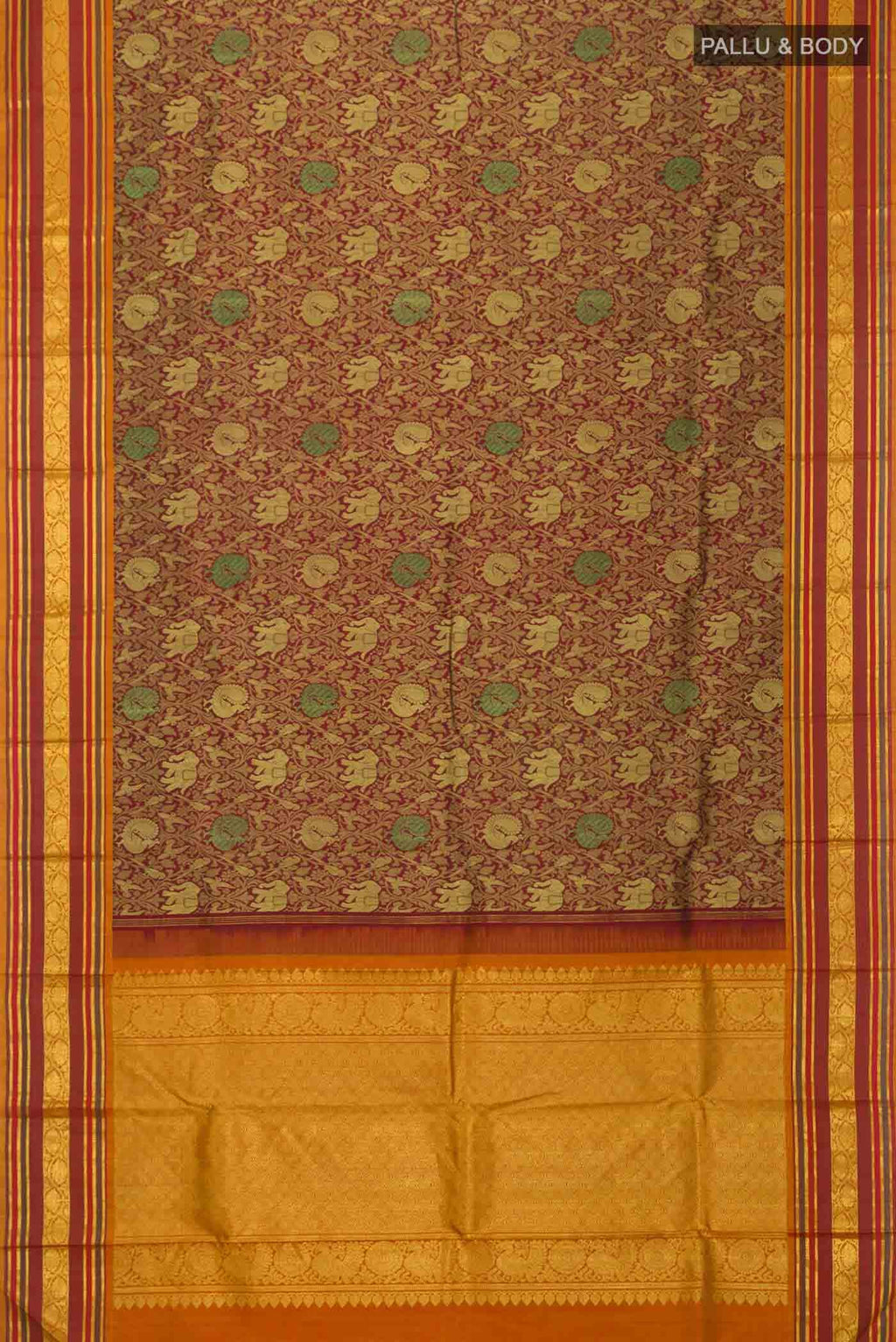 Maroon Kanchipuram Silk Saree