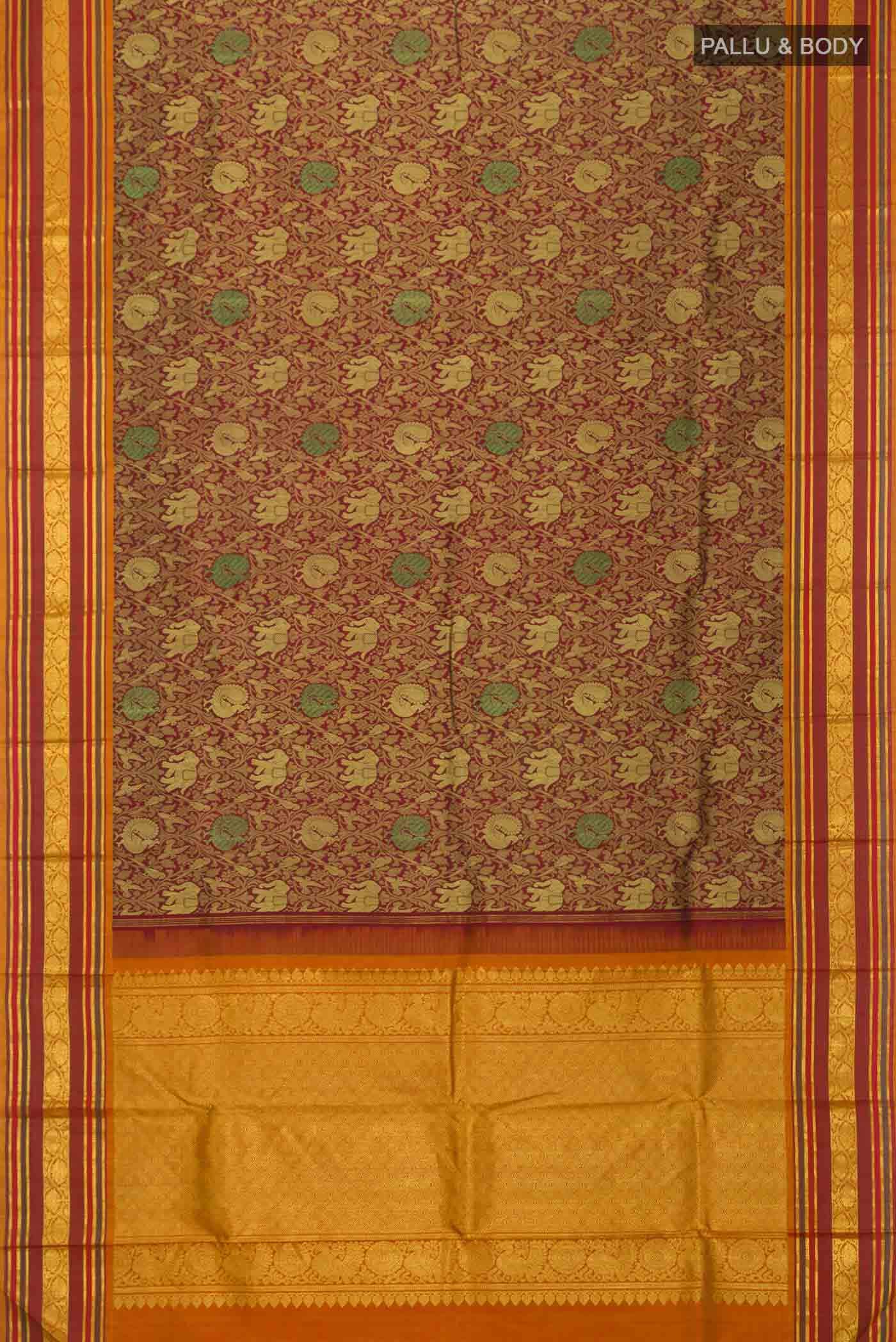 Maroon Kanchipuram Silk Saree