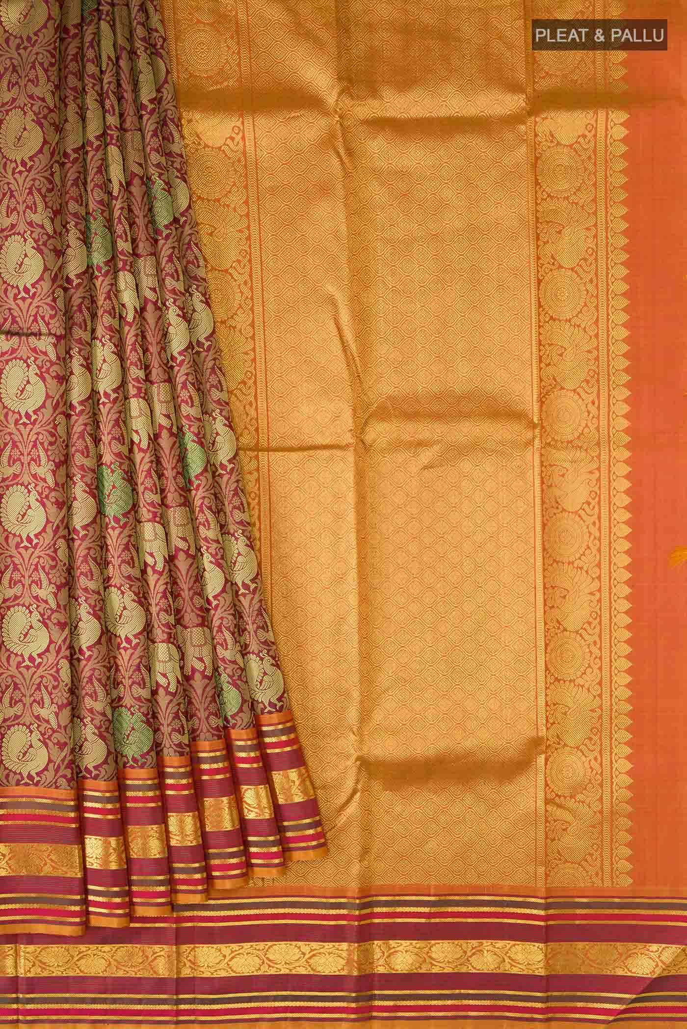 Maroon Kanchipuram Silk Saree