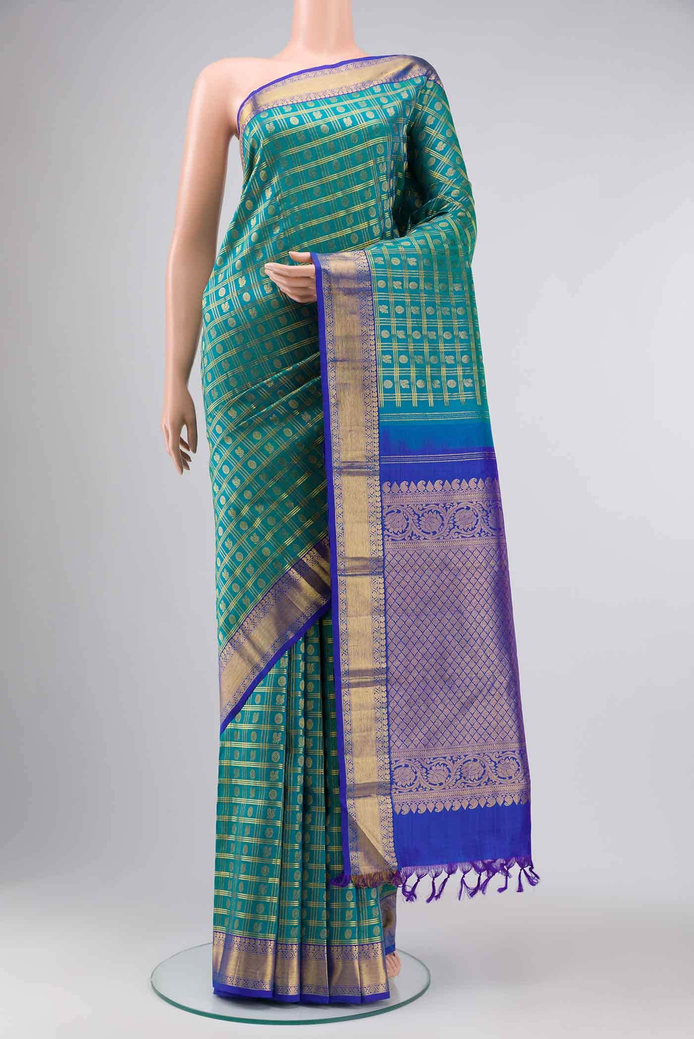 Blue Kanchipuram Silk Saree